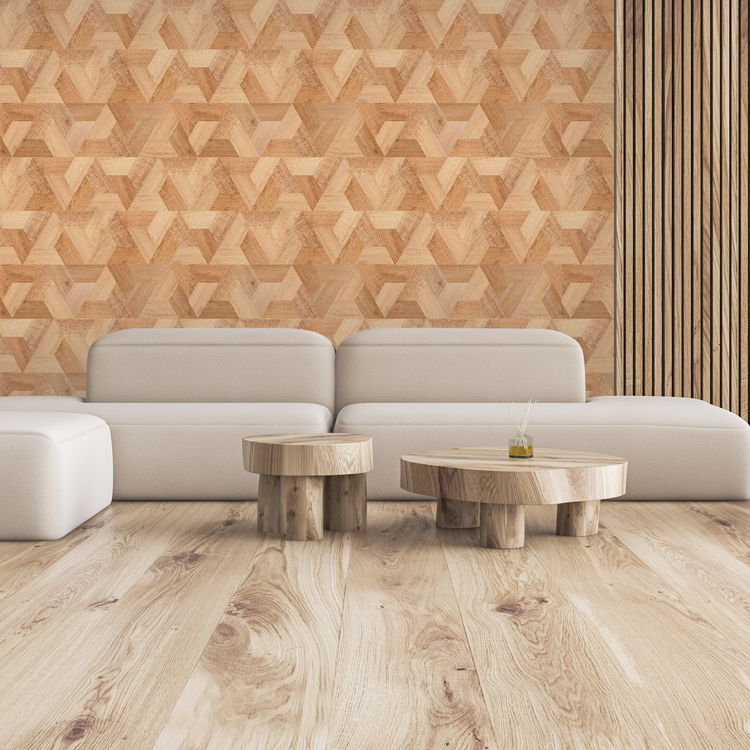 Wandverkleidung für deine Lounge mit Holz V4 Motiv