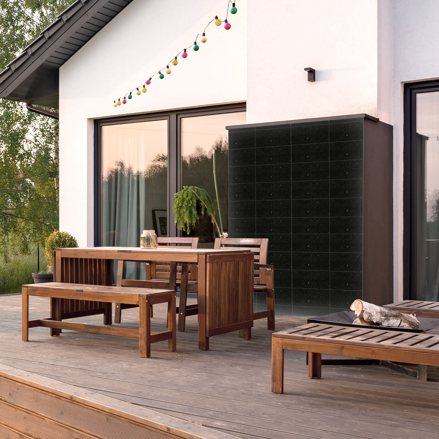 Wandverkleidung für den Outdoorbereich mit Fliesen V4 Motiv Wandverkleidung für den Outdoorbereich mit Fliesen V4 Motiv