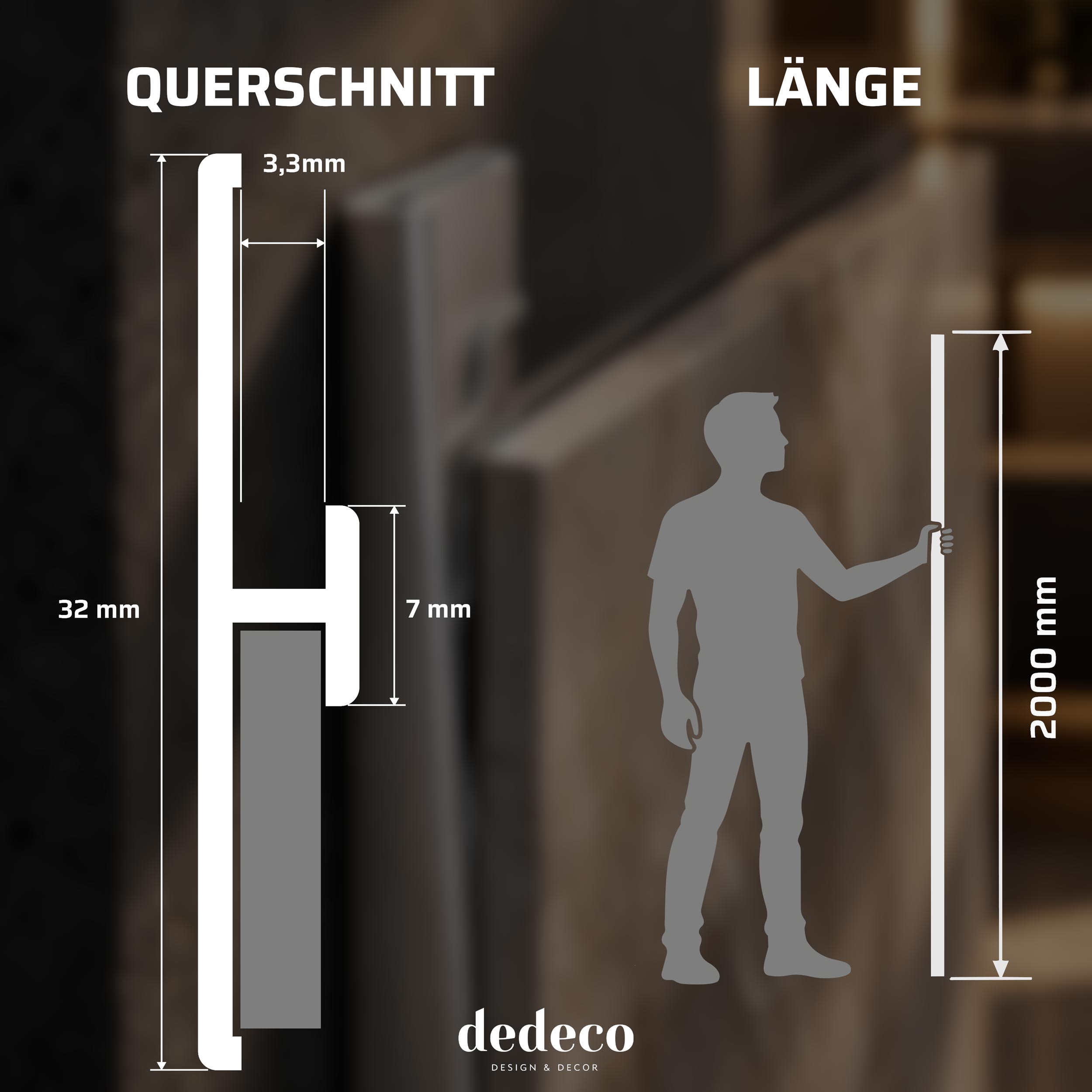 Aluminium Verbindungsprofil - 200cm - für 3mm Rückwände