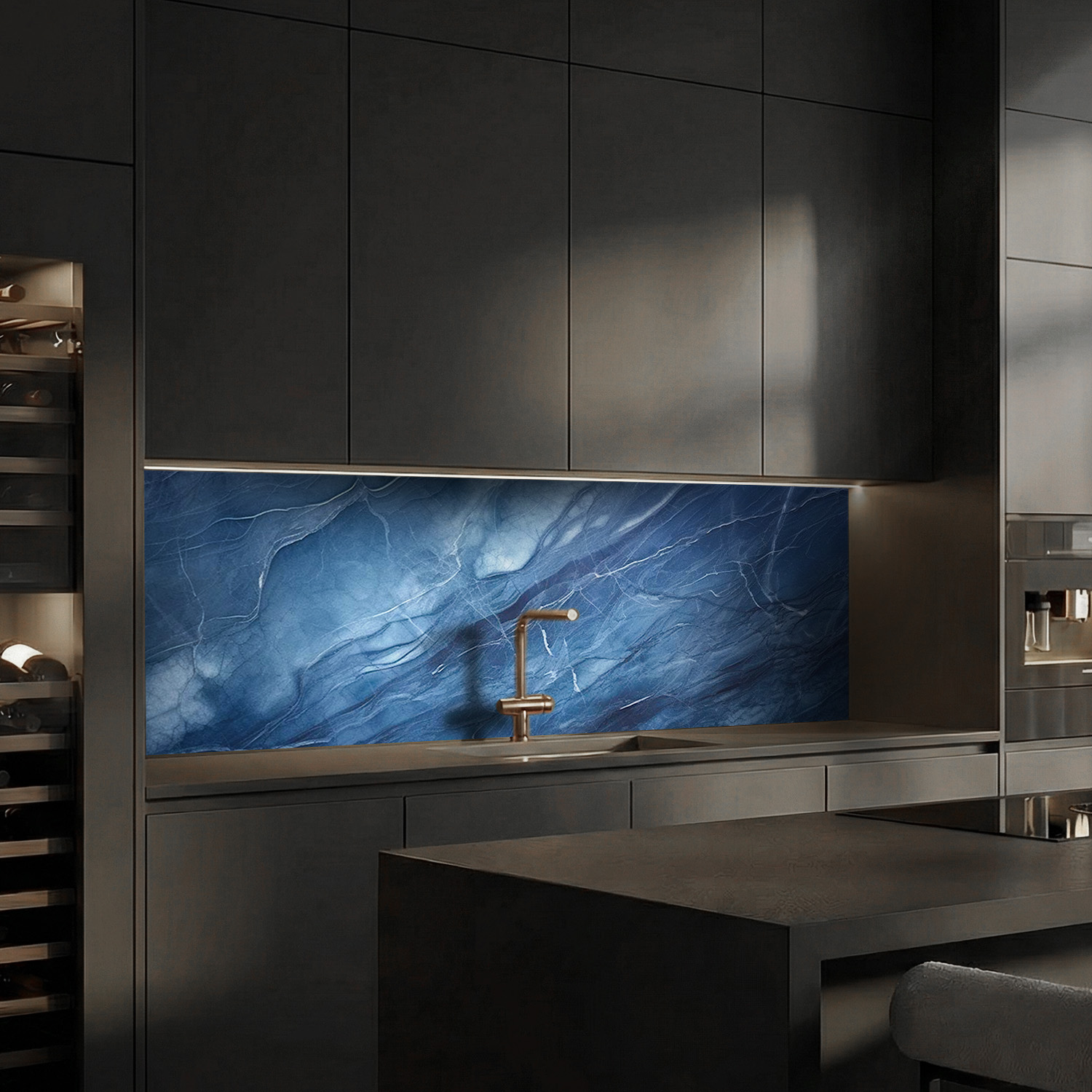 Küchenrückwand mit Marmor V22 Motiv als Fliesenersatz und Spritzschutz