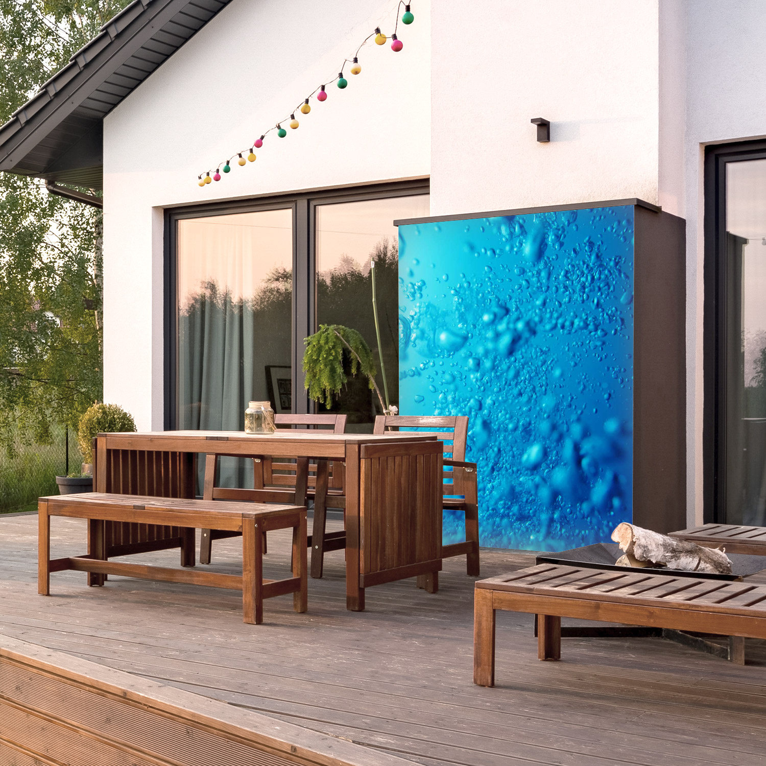 Wandverkleidung für den Outdoorbereich mit Ozean V5 Motiv