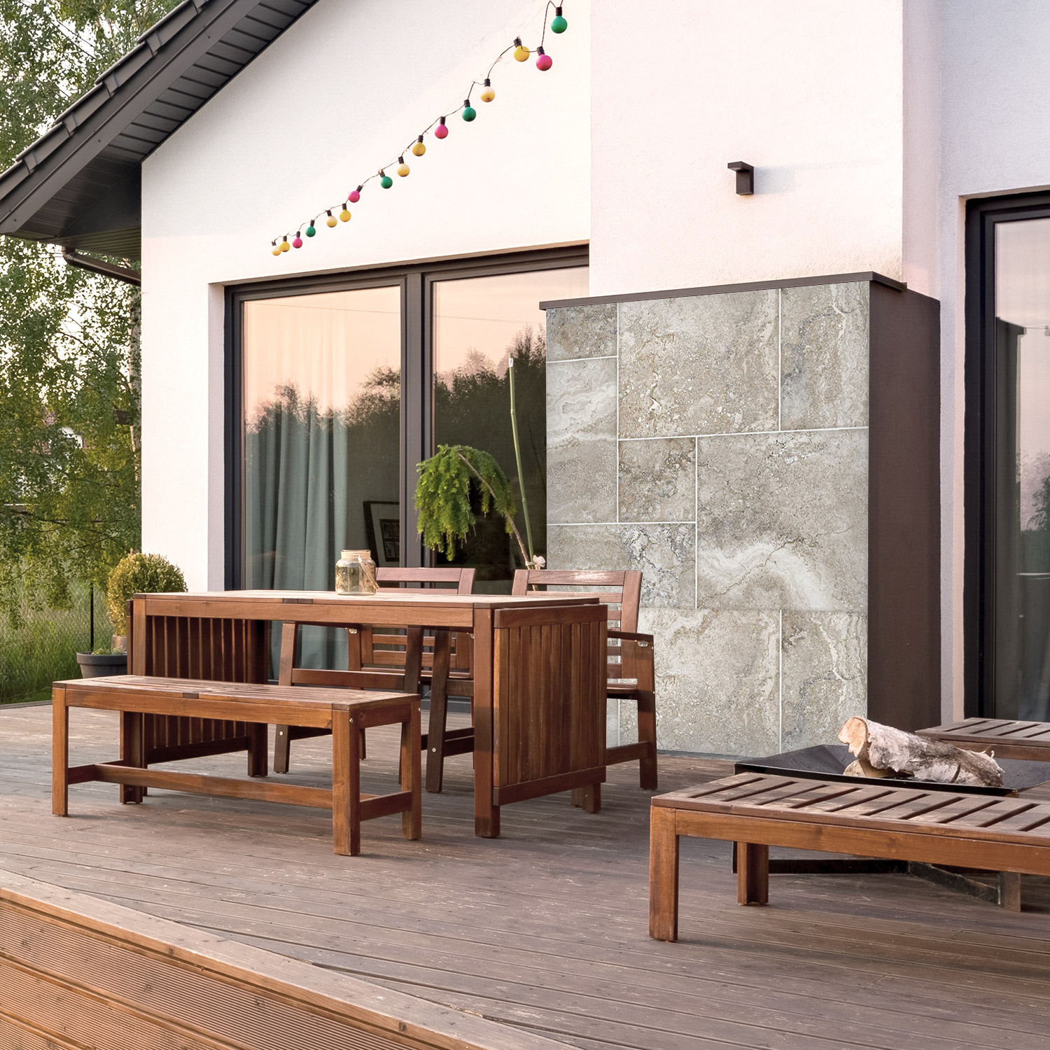 Wandverkleidung für den Outdoorbereich mit Stein V5 Motiv Wandverkleidung für den Outdoorbereich mit Stein V5 Motiv