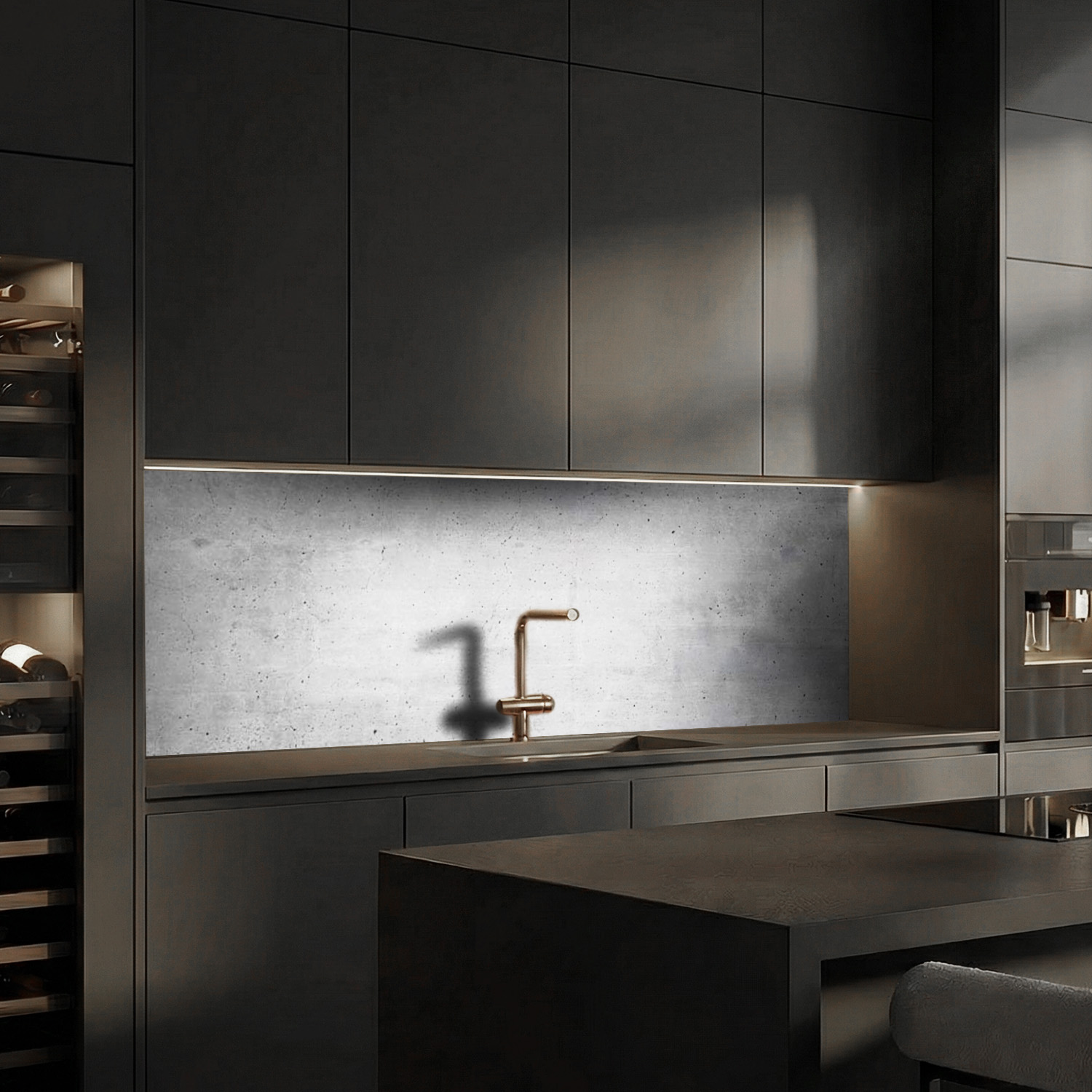 Küchenrückwand mit Beton V3 Motiv als Fliesenersatz und Spritzschutz