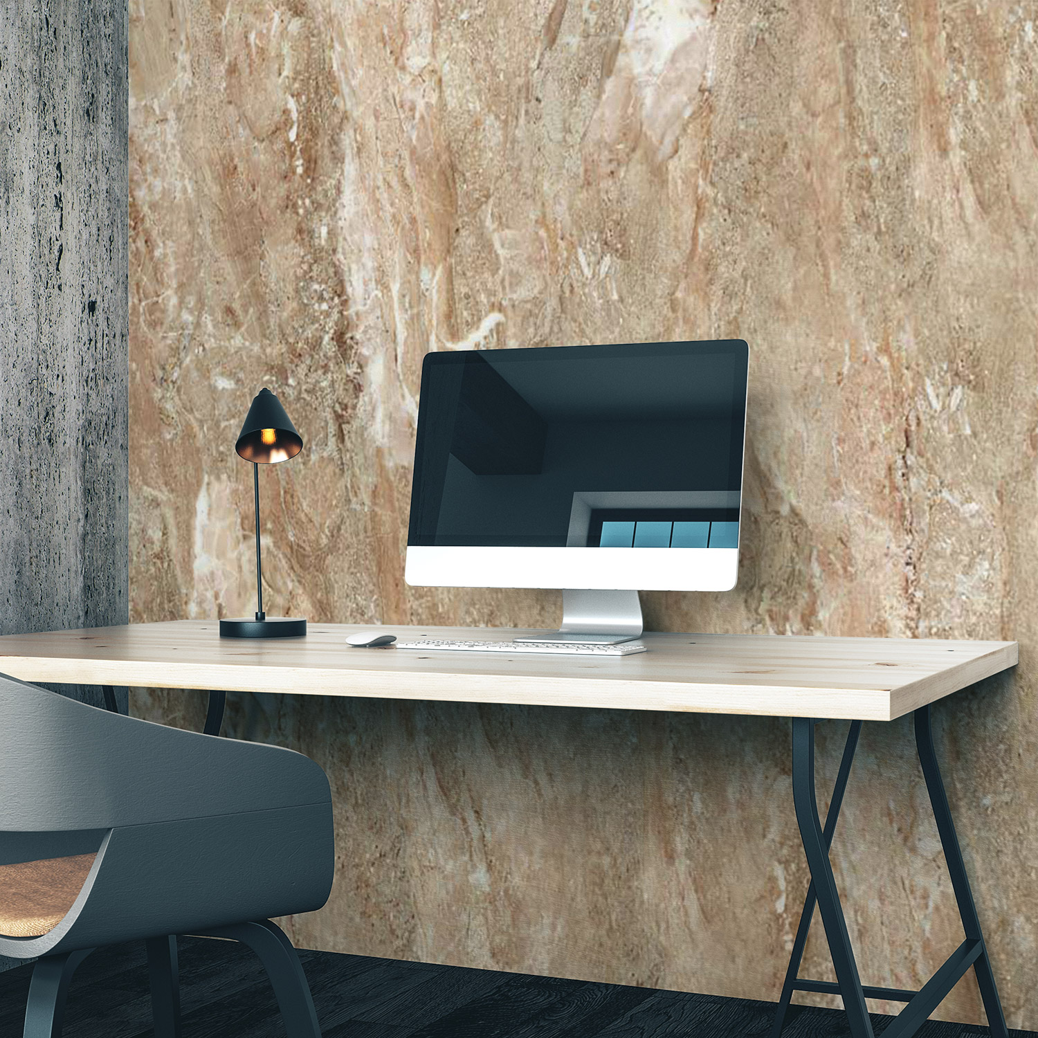 Wandverkleidung für das Büro mit Marmor V3 Motiv