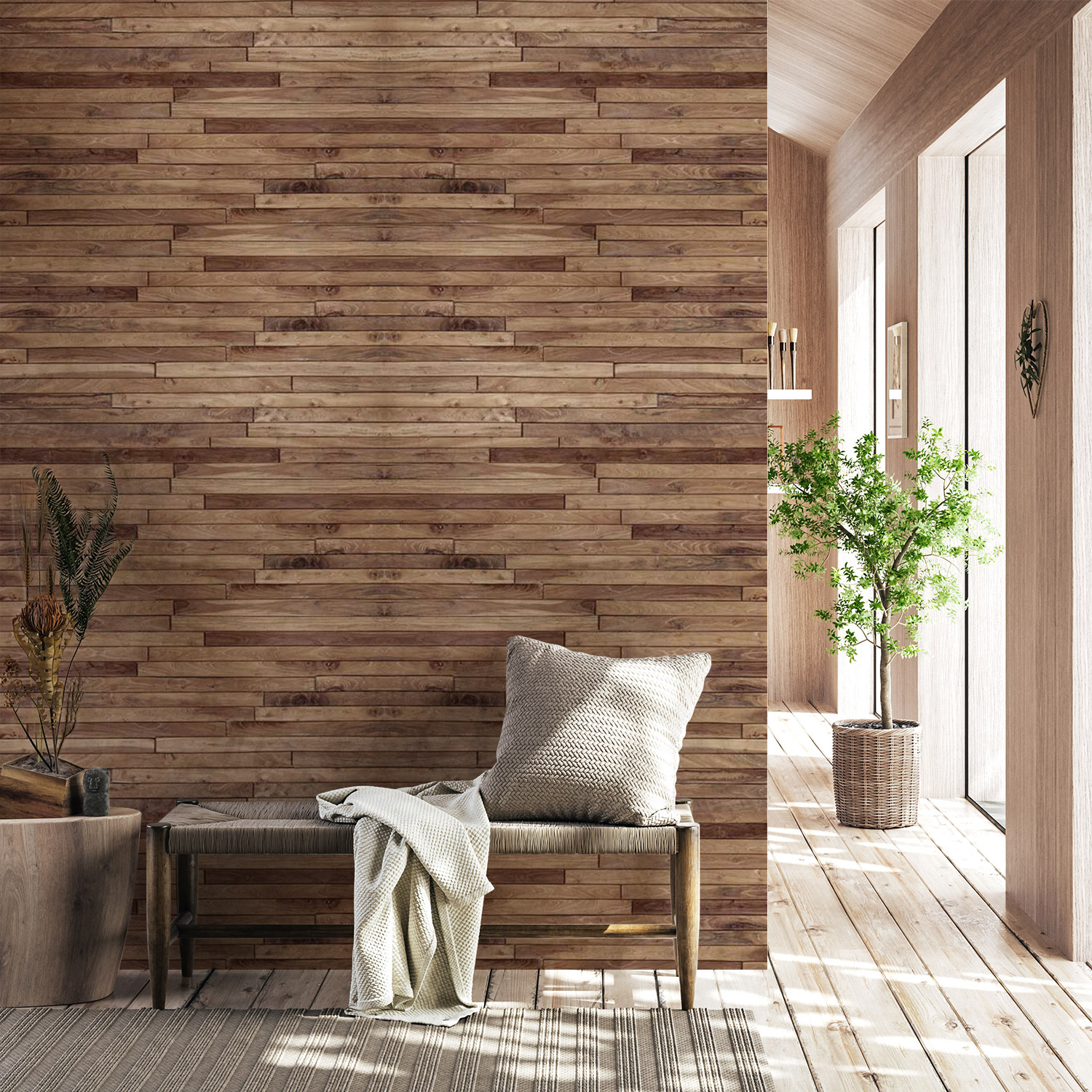 Wandverkleidung für den Flur mit Holz V3 Motiv Wandverkleidung für den Flur mit Holz V3 Motiv