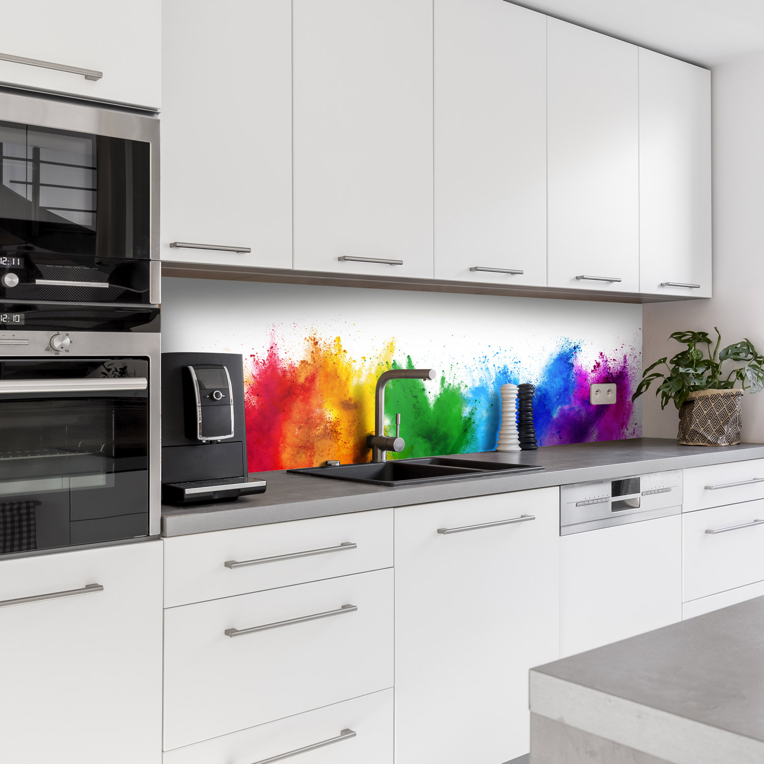 Küchenrückwand mit Abstrakt V4 Motiv als Fliesenersatz und Spritzschutz  Küchenrückwand mit Abstrakt V4 Motiv als Fliesenersatz und Spritzschutz