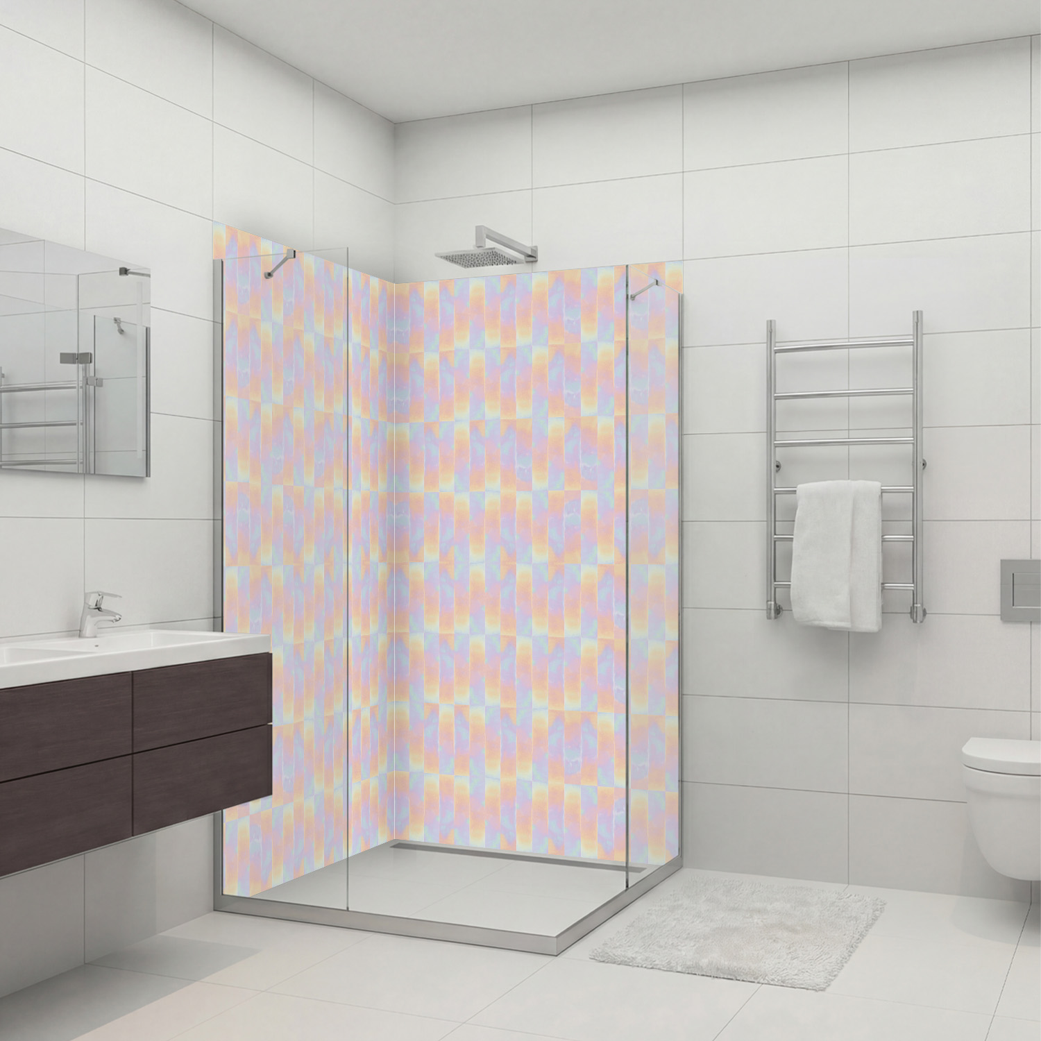 Duschrückwand mit Fliesen V11 Motiv, als Badrückwand zum Fliesenersatz