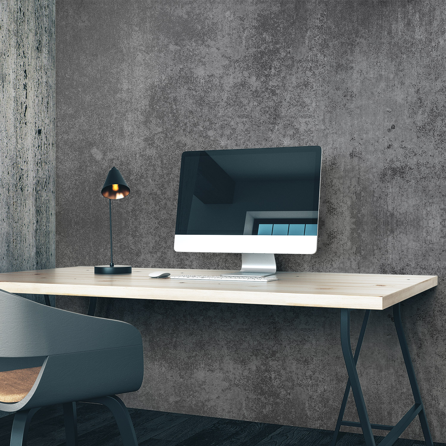 Wandverkleidung für das Büro mit Beton V2 Motiv