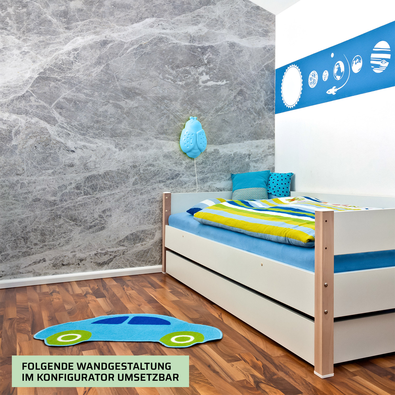 Wandverkleidung für das Kinderzimmer mit Marmor V5 Motiv