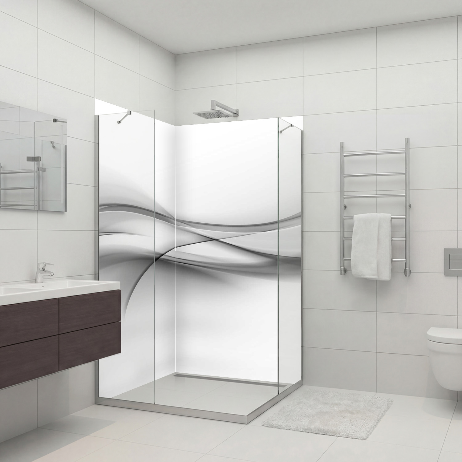 Duschrückwand mit Abstrakt V3 Motiv