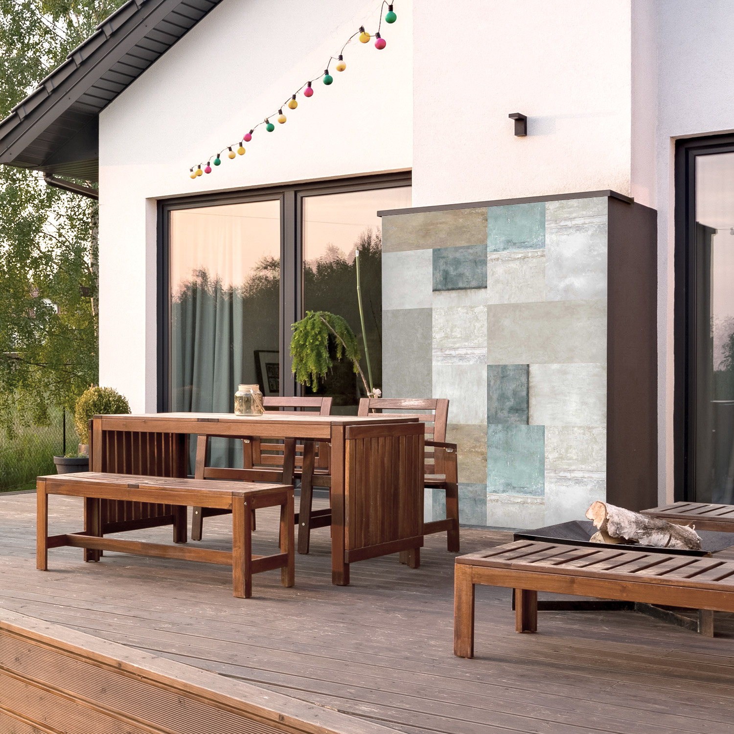 Wandverkleidung für den Outdoorbereich mit Stein V1 Motiv Wandverkleidung für den Outdoorbereich mit Stein V1 Motiv