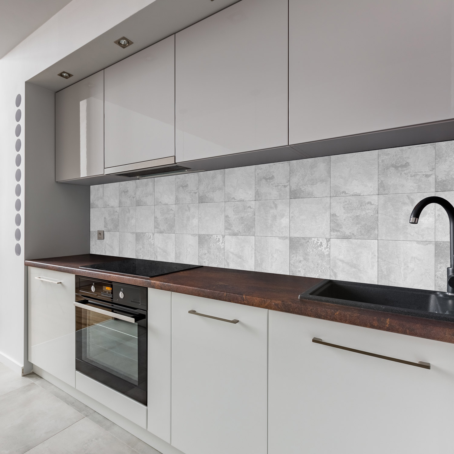 Küchenrückwand mit Fliesen V2 Motiv als Fliesenersatz und Spritzschutz