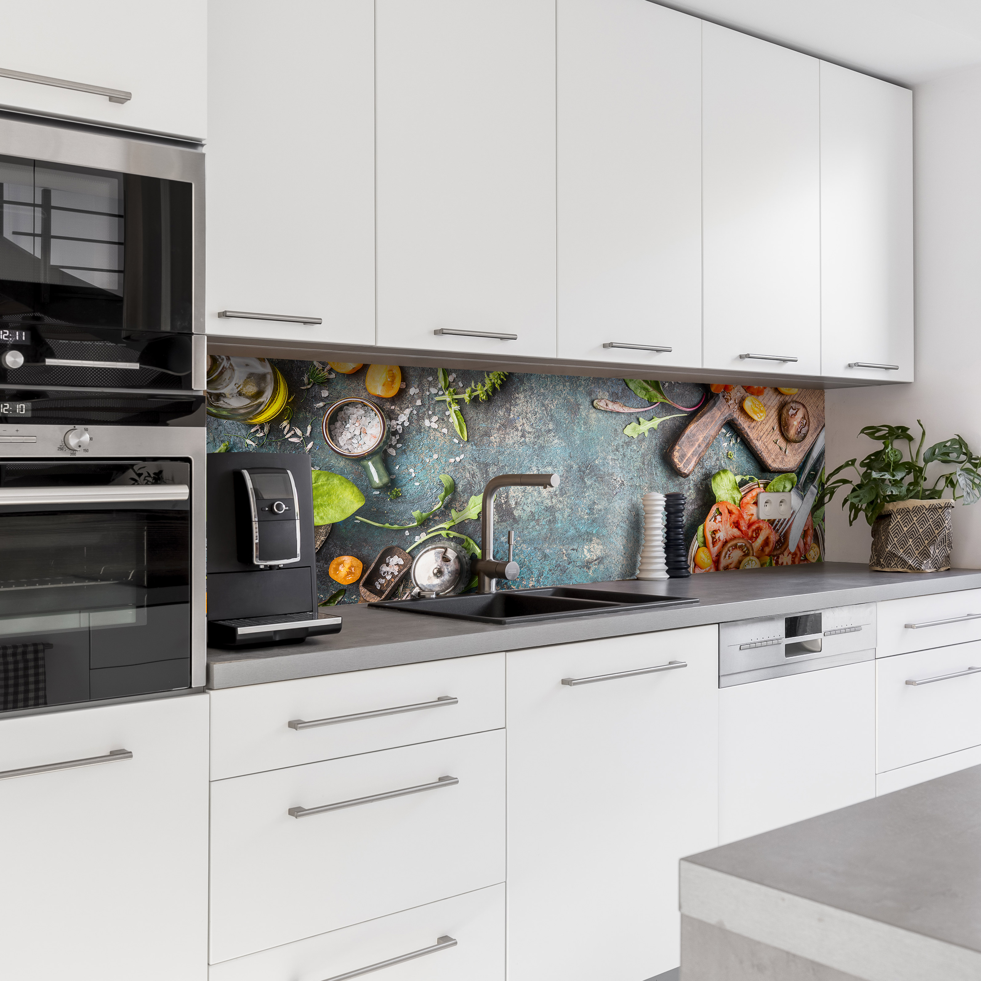 Küchenrückwand mit Obst & Gemüse V3 Motiv als Fliesenersatz und Spritzschutz