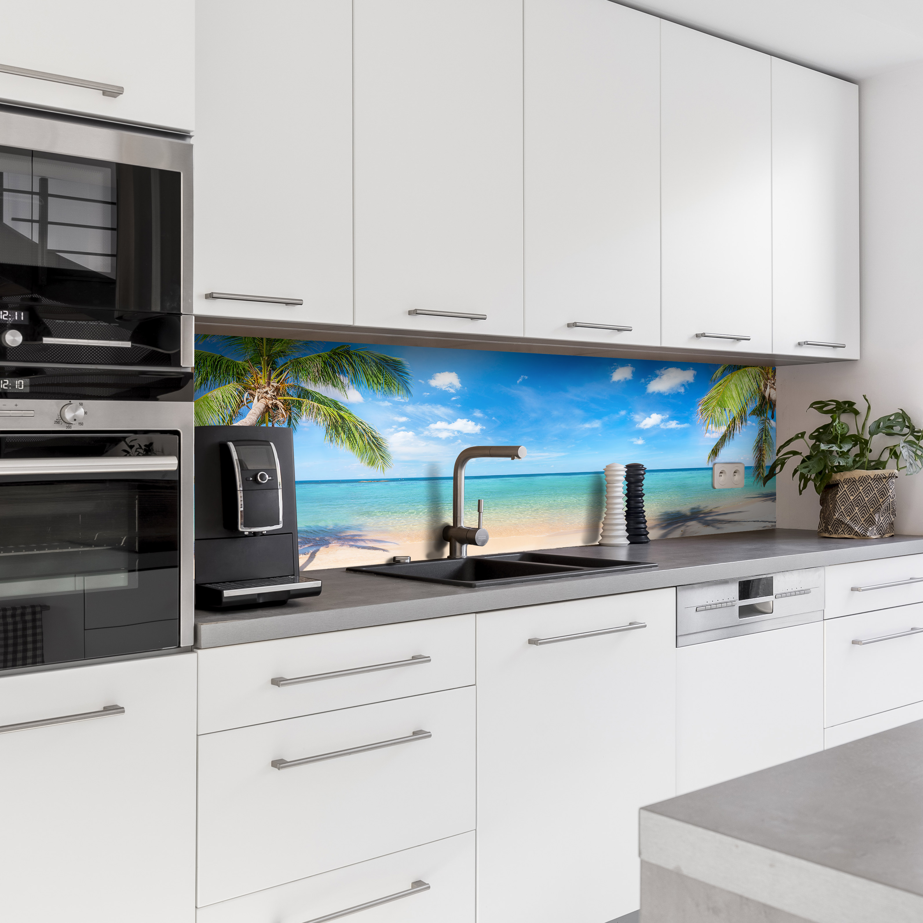 Küchenrückwand mit Strand V9  Motiv als Fliesenersatz und Spritzschutz  Küchenrückwand mit Strand V9  Motiv als Fliesenersatz und Spritzschutz