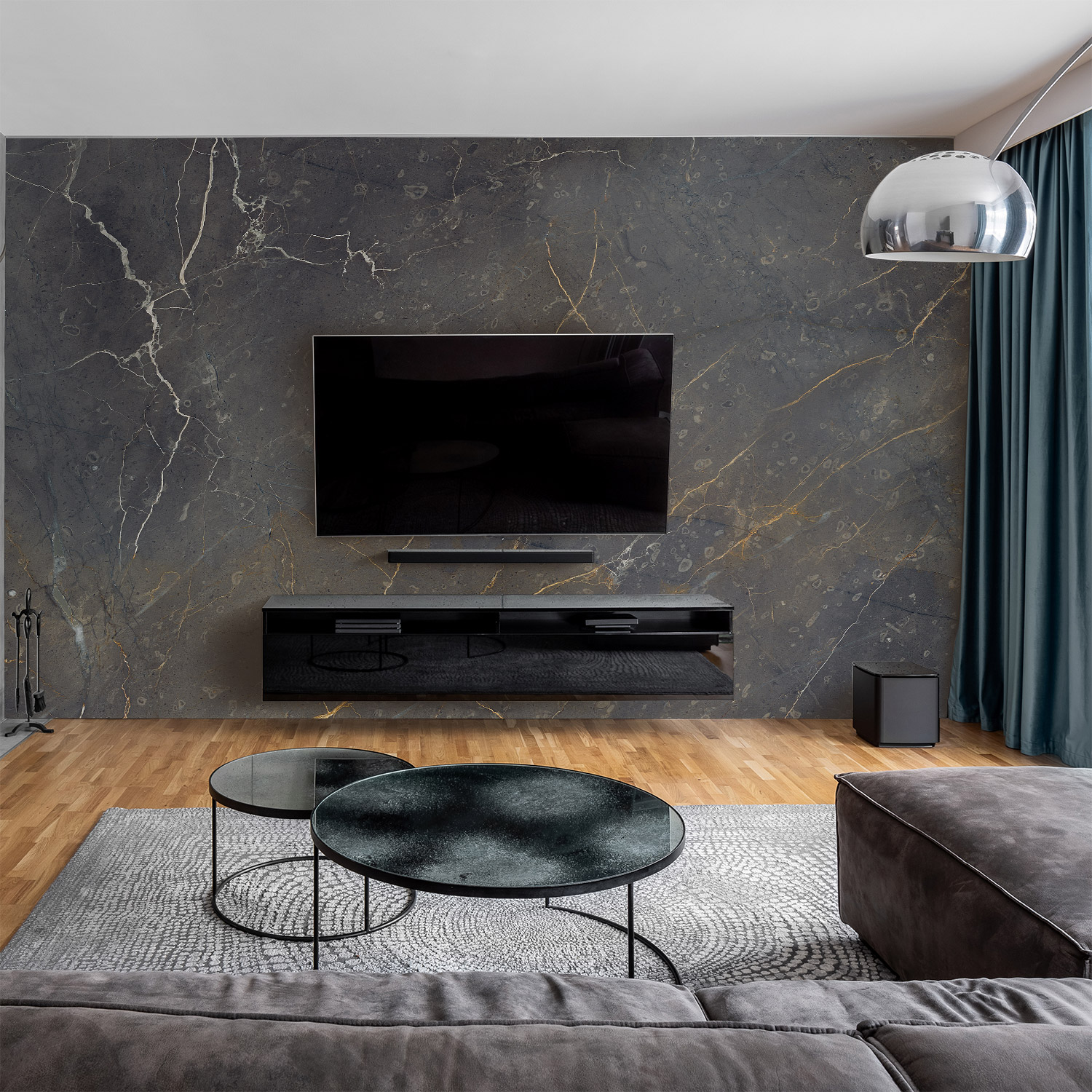 Wandverkleidung für das Wohnzimmer mit Marmor V10 Motiv