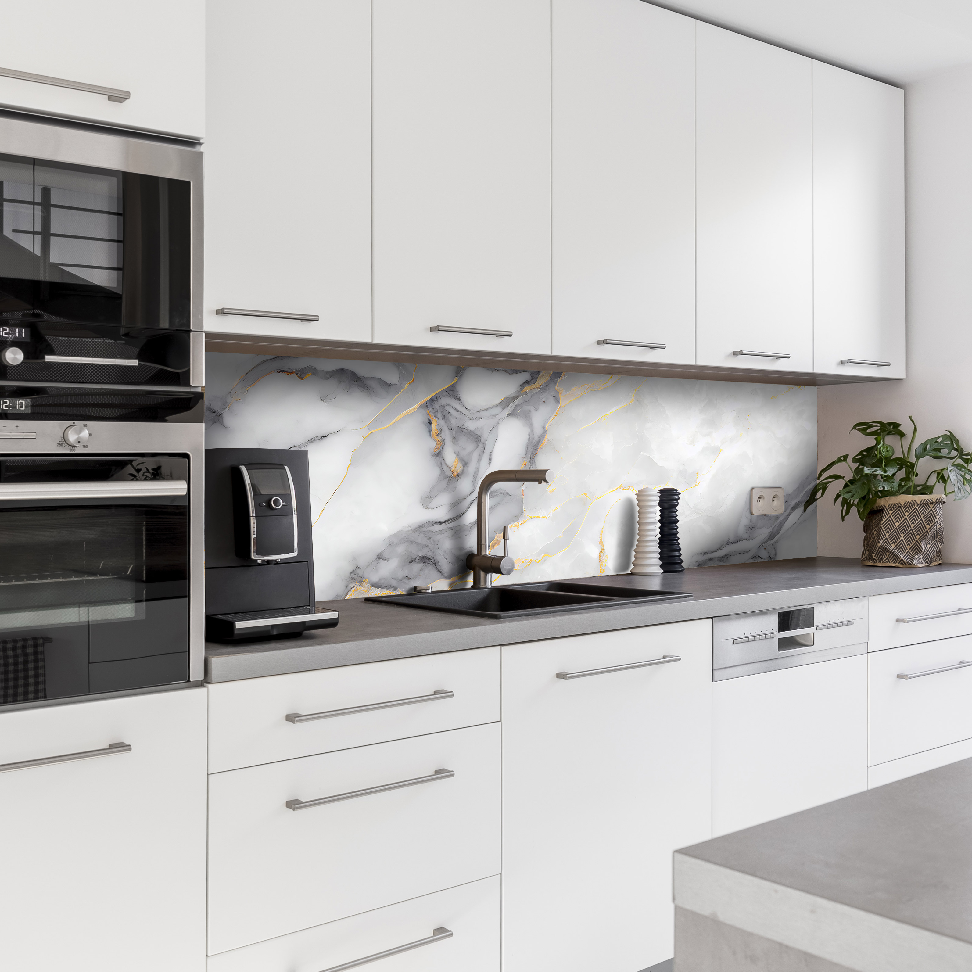 Küchenrückwand mit Marmor V20 Motiv als Fliesenersatz und Spritzschutz  Küchenrückwand mit Marmor V20 Motiv als Fliesenersatz und Spritzschutz