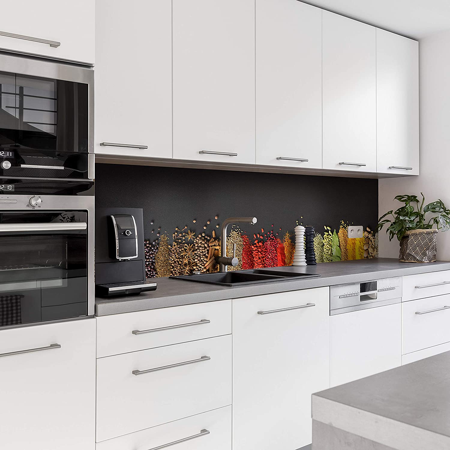 Küchenrückwand mit Gewürze V1 Motiv als Fliesenersatz und Spritzschutz Küchenrückwand mit Gewürze V1 Motiv als Fliesenersatz und Spritzschutz