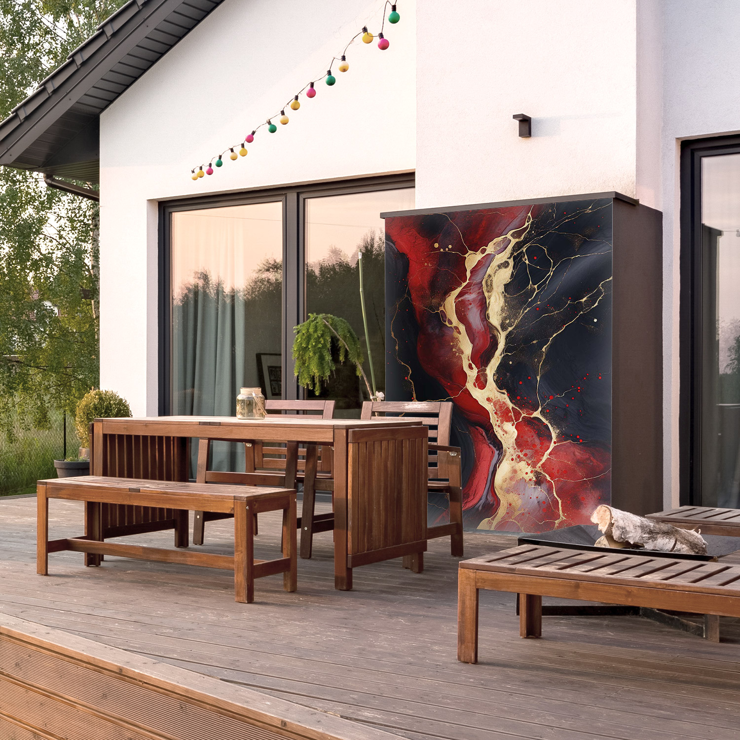 Wandverkleidung für den Outdoorbereich mit Marmor V23 Motiv