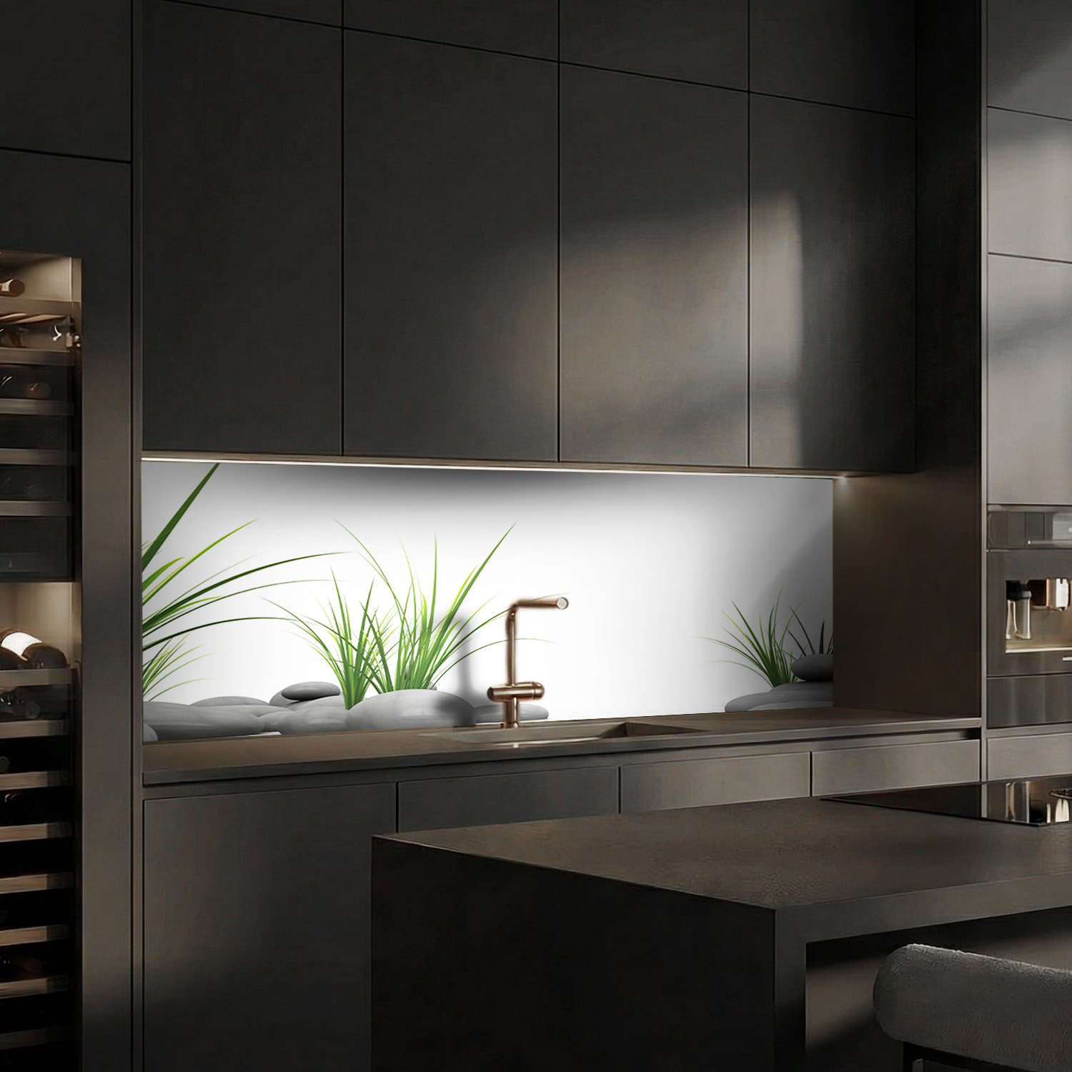 Küchenrückwand mit Zen V1 Motiv als Fliesenersatz und Spritzschutz