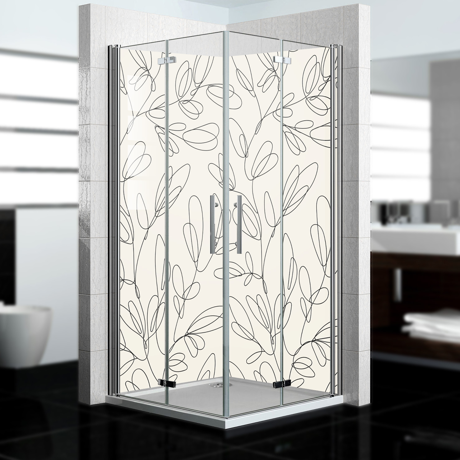 Duschrückwand mit Kunst V4 Motiv, als Badrückwand zum Fliesenersatz Duschrückwand mit Kunst V4 Motiv, als Badrückwand zum Fliesenersatz