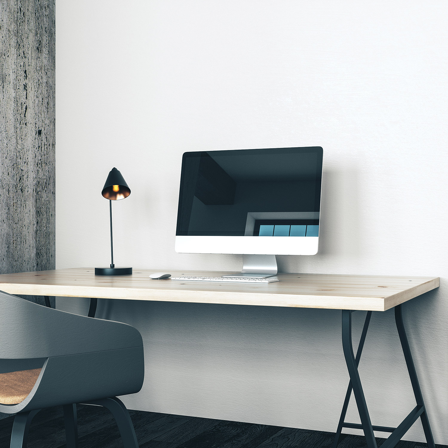 Wandverkleidung für das Büro in Weiß Unifarbe