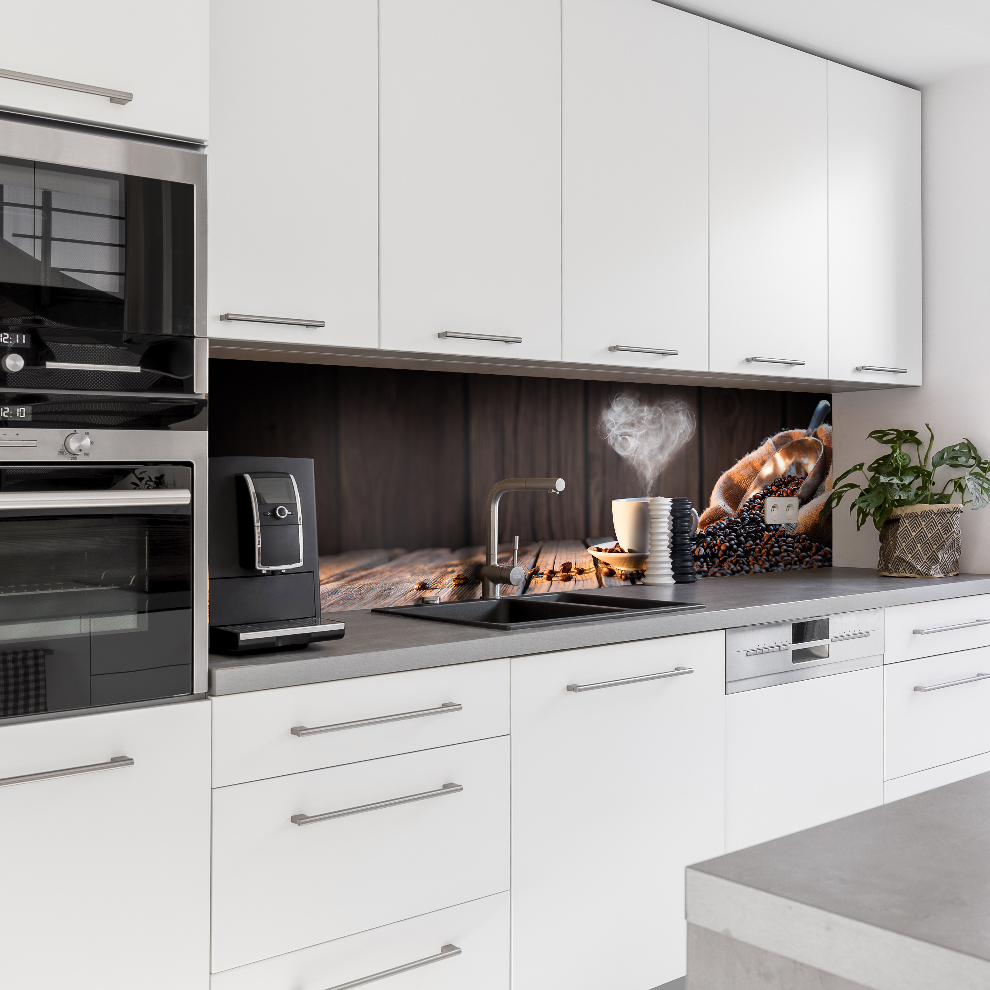 Küchenrückwand mit Kaffee V3 Motiv als Fliesenersatz und Spritzschutz   Küchenrückwand mit Kaffee V3 Motiv als Fliesenersatz und Spritzschutz