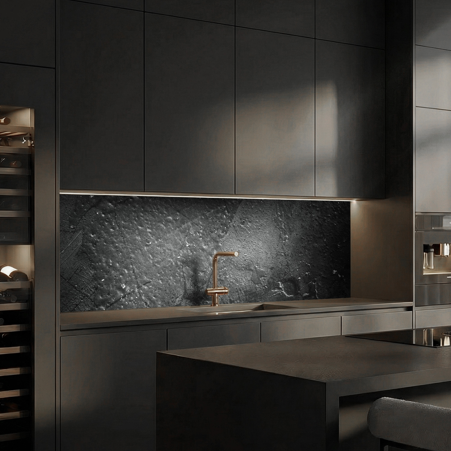 Küchenrückwand mit Stein V5  Motiv als Fliesenersatz und Spritzschutz