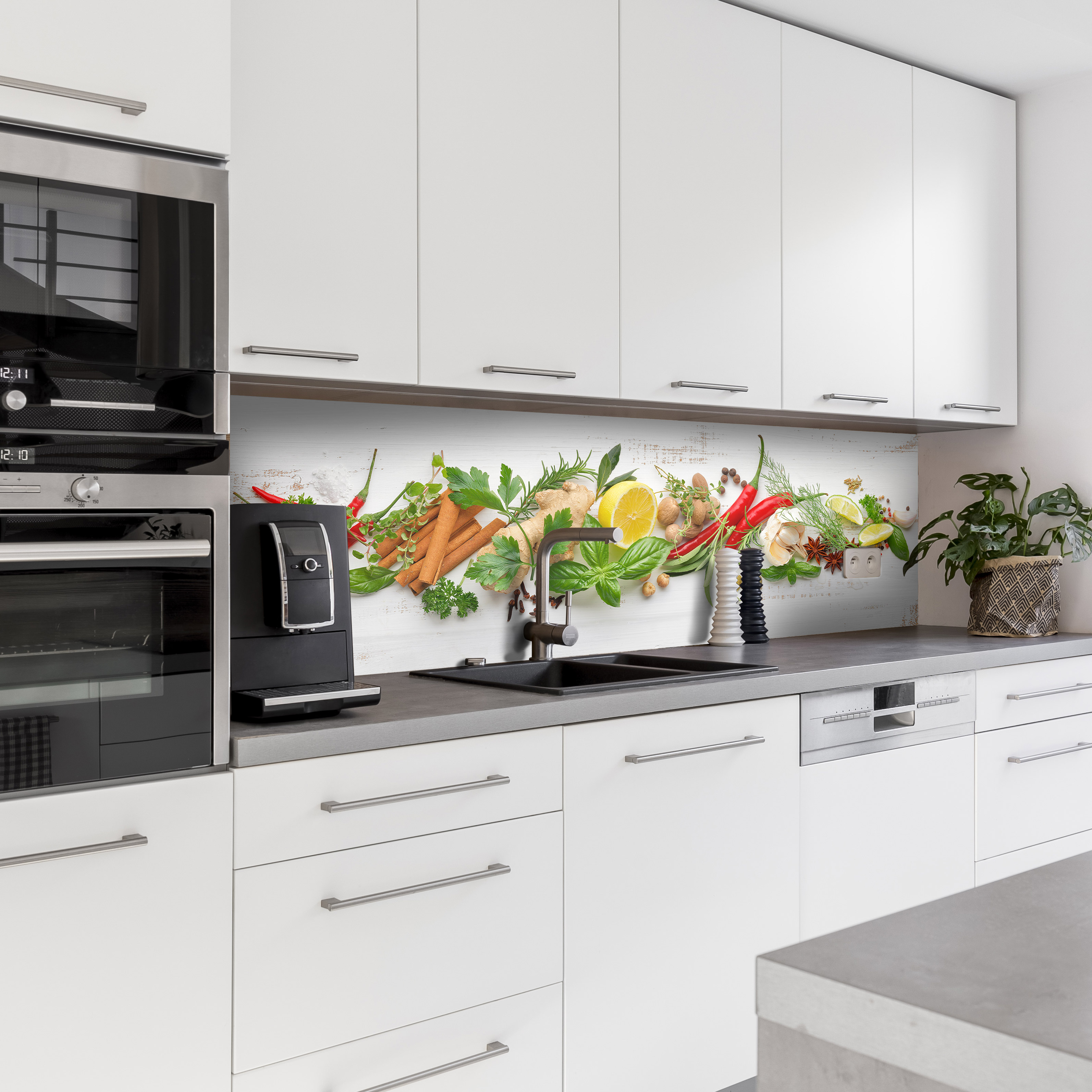 Küchenrückwand mit Obst & Gemüse V2 Motiv als Fliesenersatz und Spritzschutz