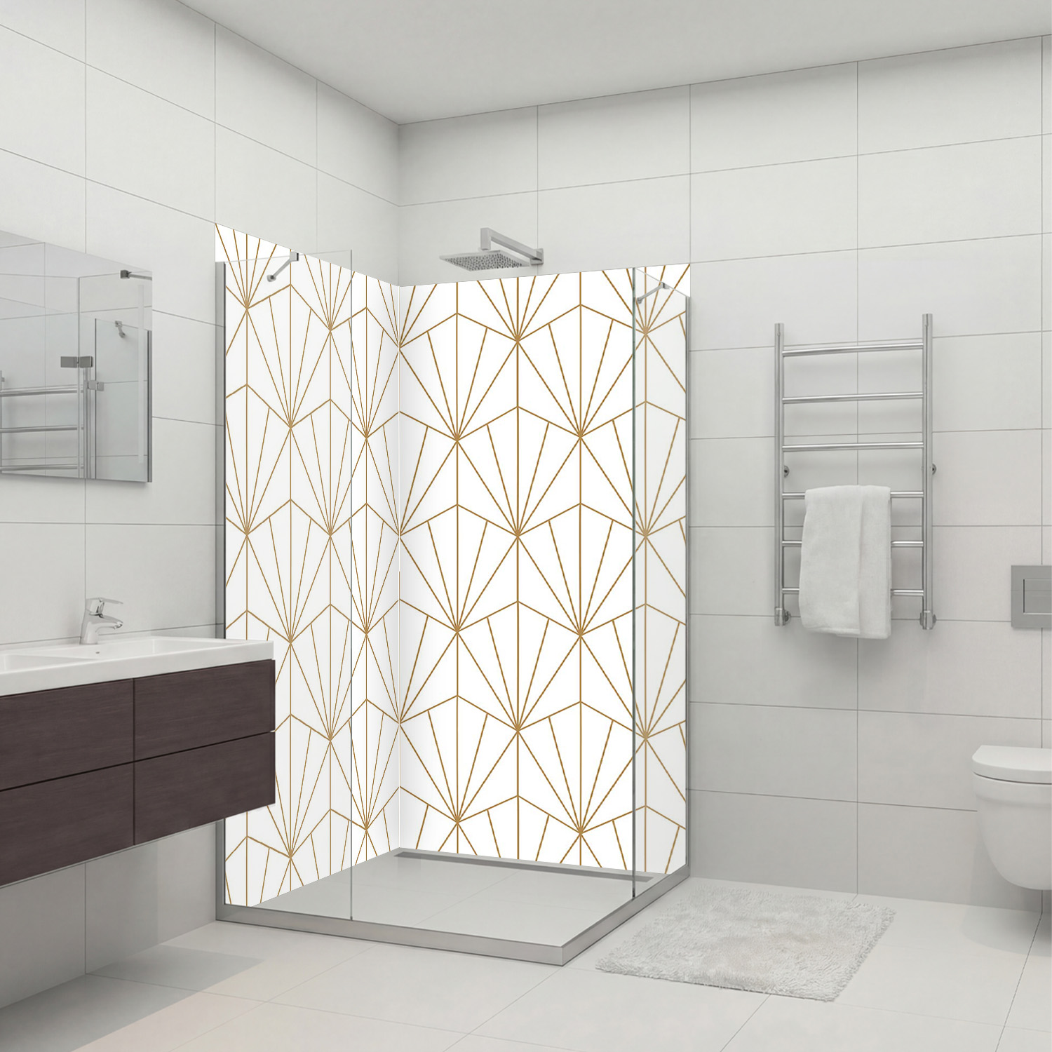 Duschrückwand mit Abstrakt V10 Motiv