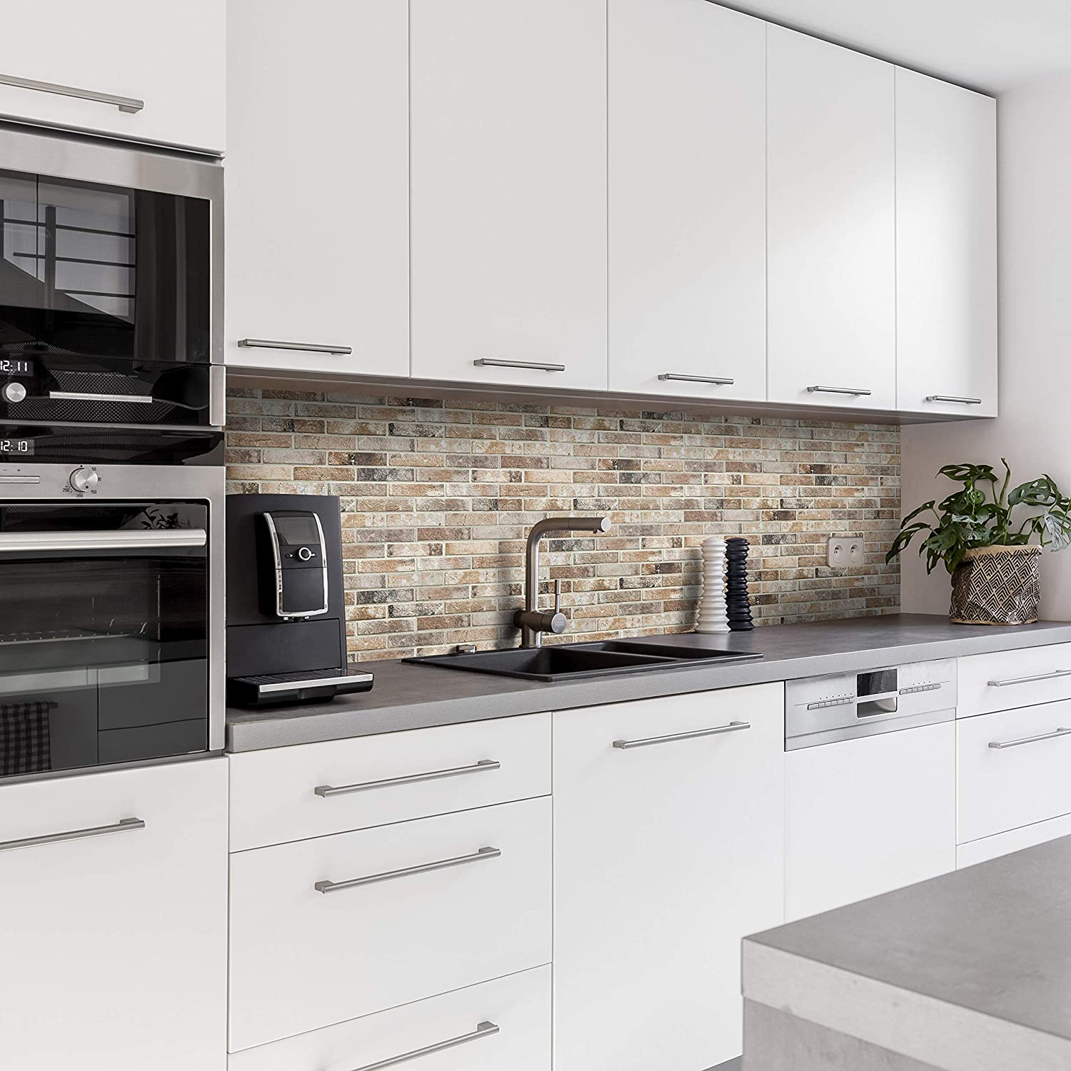 Küchenrückwand mit Stein V3 Motiv als Fliesenersatz und Spritzschutz