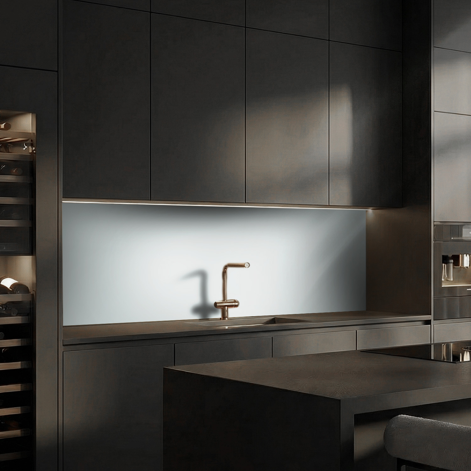 Küchenrückwand mit Unifarben Motiv als Fliesenersatz und Spritzschutz