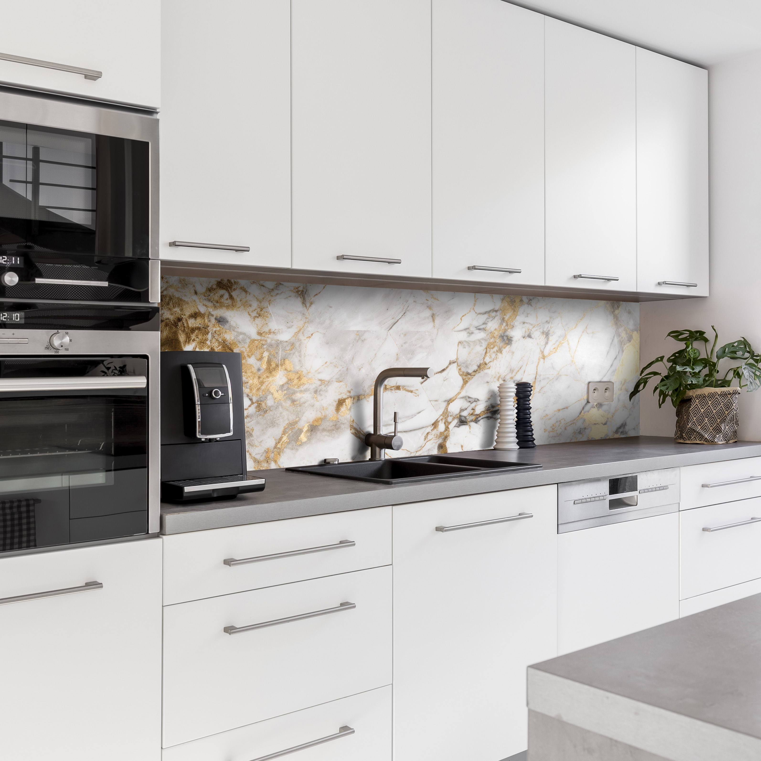 Küchenrückwand mit Marmor V21 Motiv als Fliesenersatz und Spritzschutz  Küchenrückwand mit Marmor V21 Motiv als Fliesenersatz und Spritzschutz
