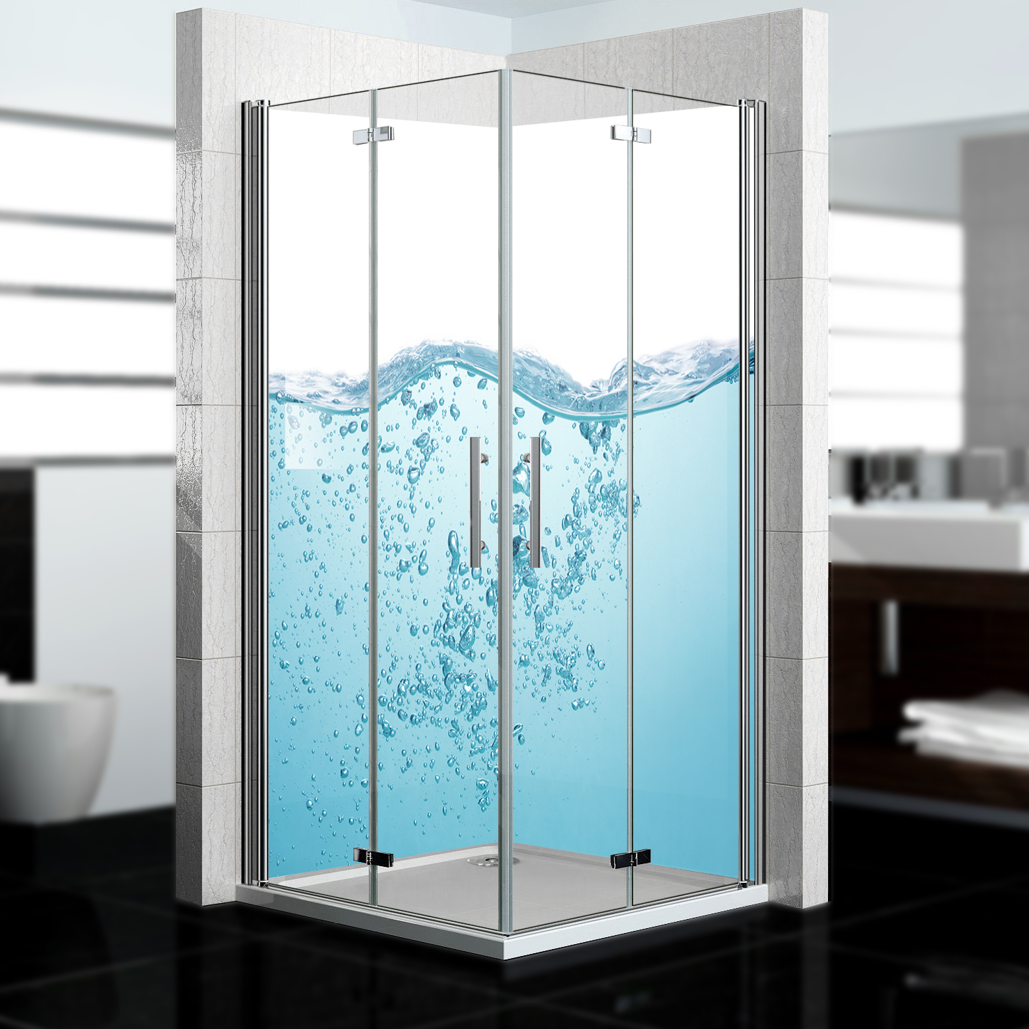 Duschrückwand mit Ozean V7 Motiv, als Badrückwand zum Fliesenersatz  Duschrückwand mit Ozean V7 Motiv, als Badrückwand zum Fliesenersatz