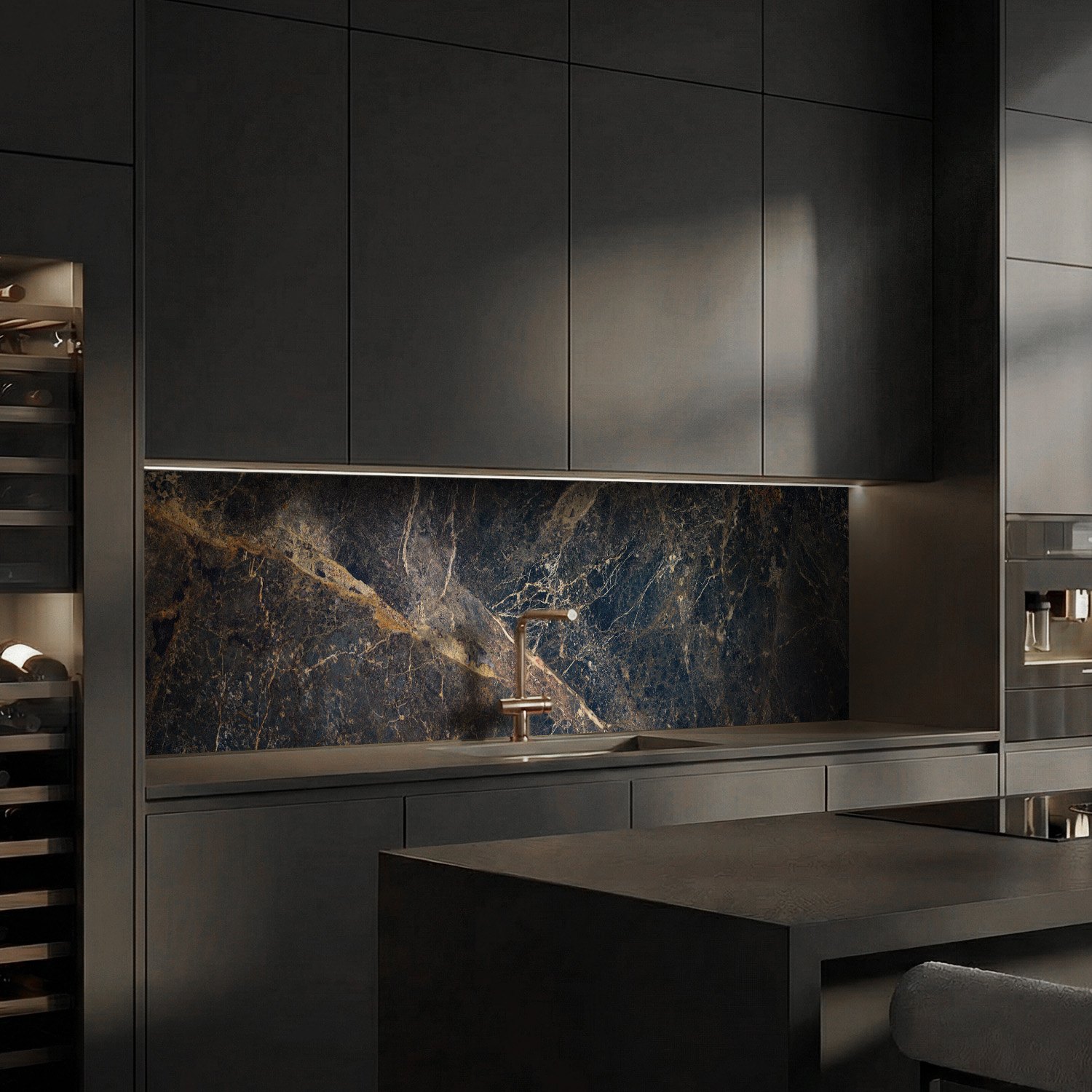 Küchenrückwand mit Marmor V2 Motiv als Fliesenersatz und Spritzschutz