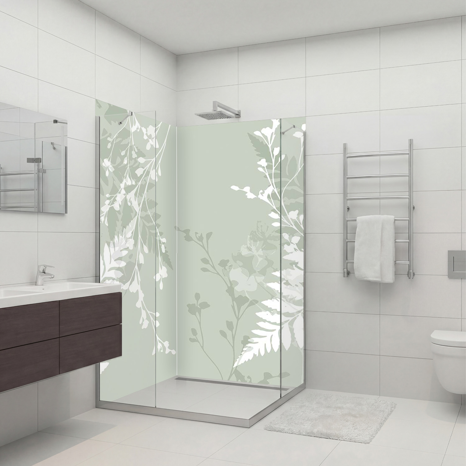 Duschrückwand mit Kunst V6 Motiv, als Badrückwand zum Fliesenersatz