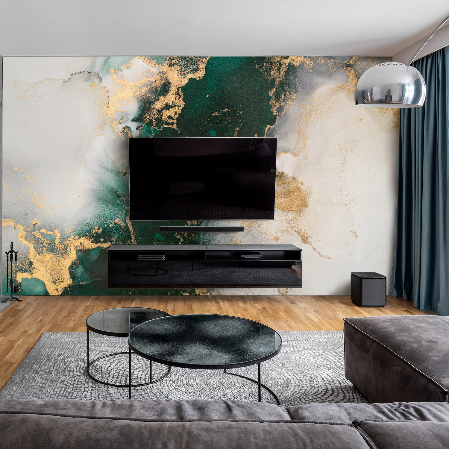 Wandverkleidung für das Wohnzimmer mit Marmor V15 Motiv