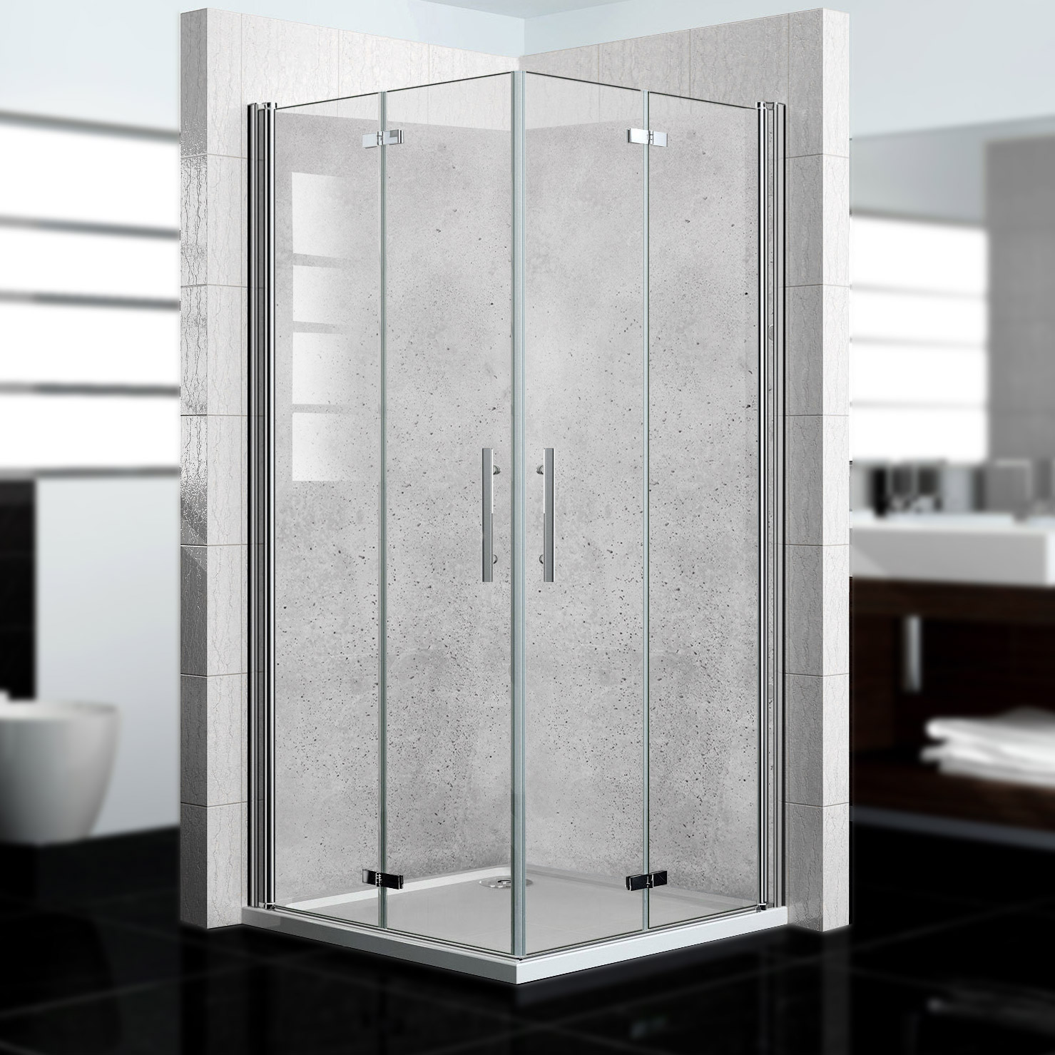 Duschrückwand mit Beton V7 Motiv, als Badrückwand zum Fliesenersatz Duschrückwand mit Beton V7 Motiv, als Badrückwand zum Fliesenersatz