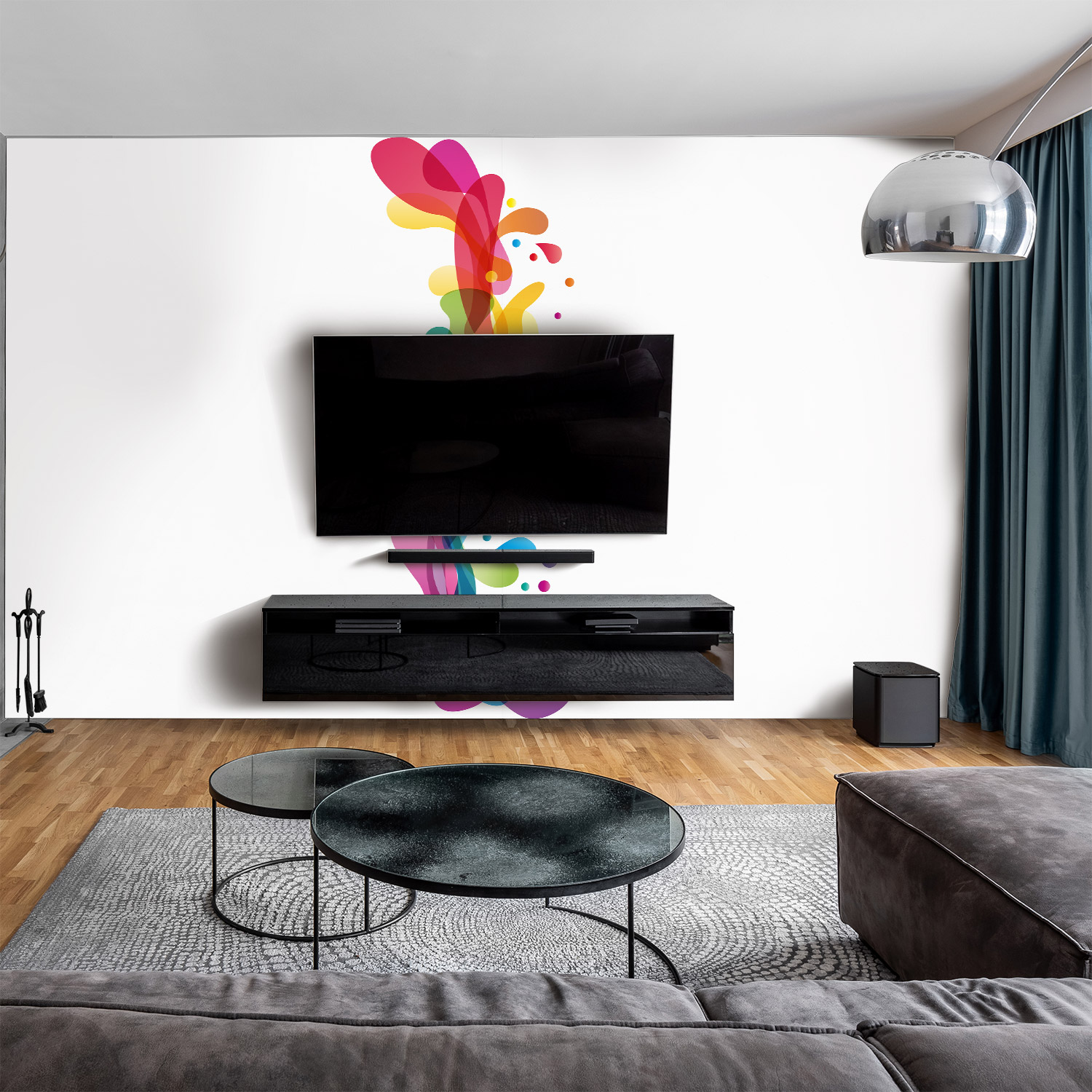 Wandverkleidung für das Wohnzimmer mit Abstrakt V1 Motiv Wandverkleidung für das Wohnzimmer mit Abstrakt V1 Motiv