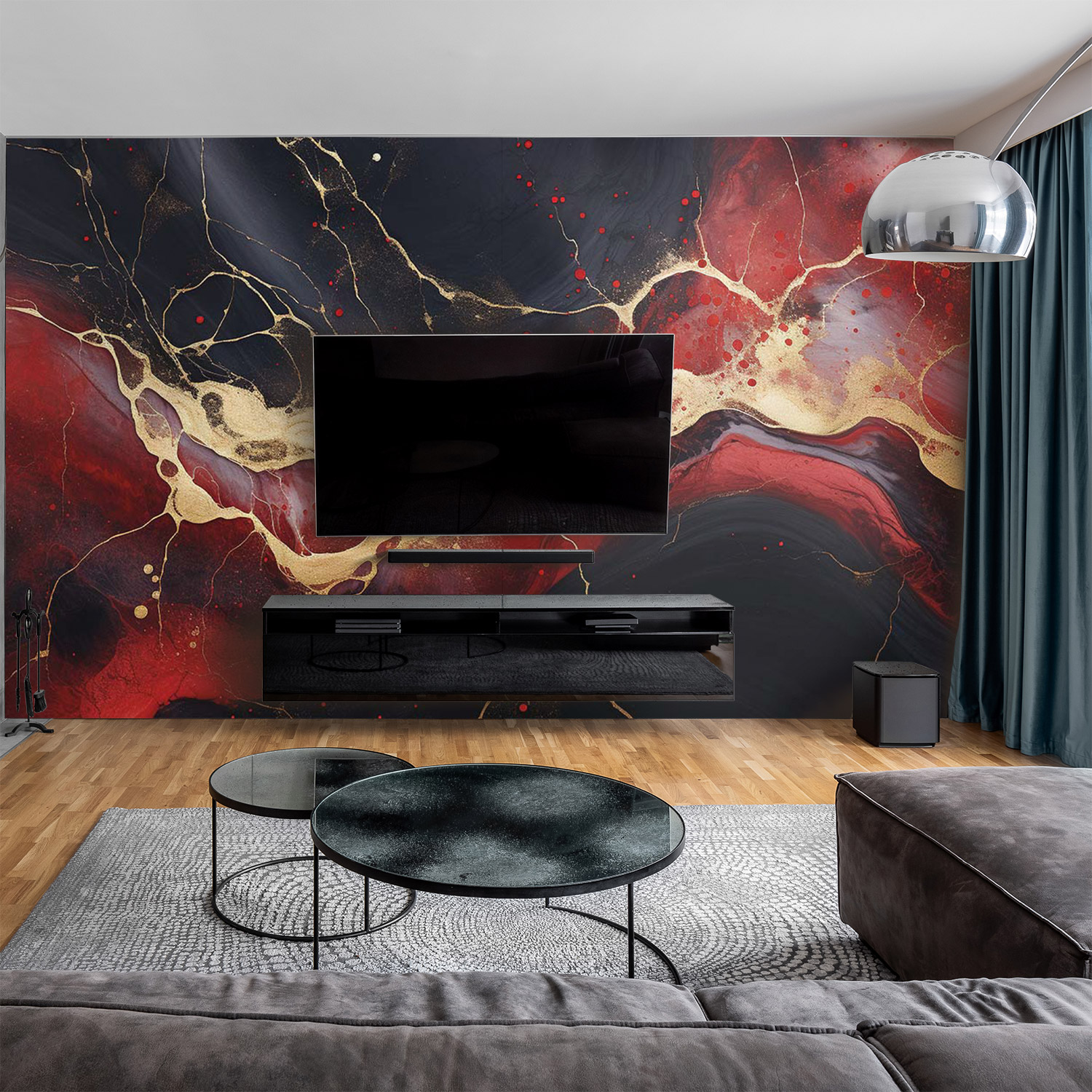 Wandverkleidung für das Wohnzimmer mit Marmor V23 Motiv