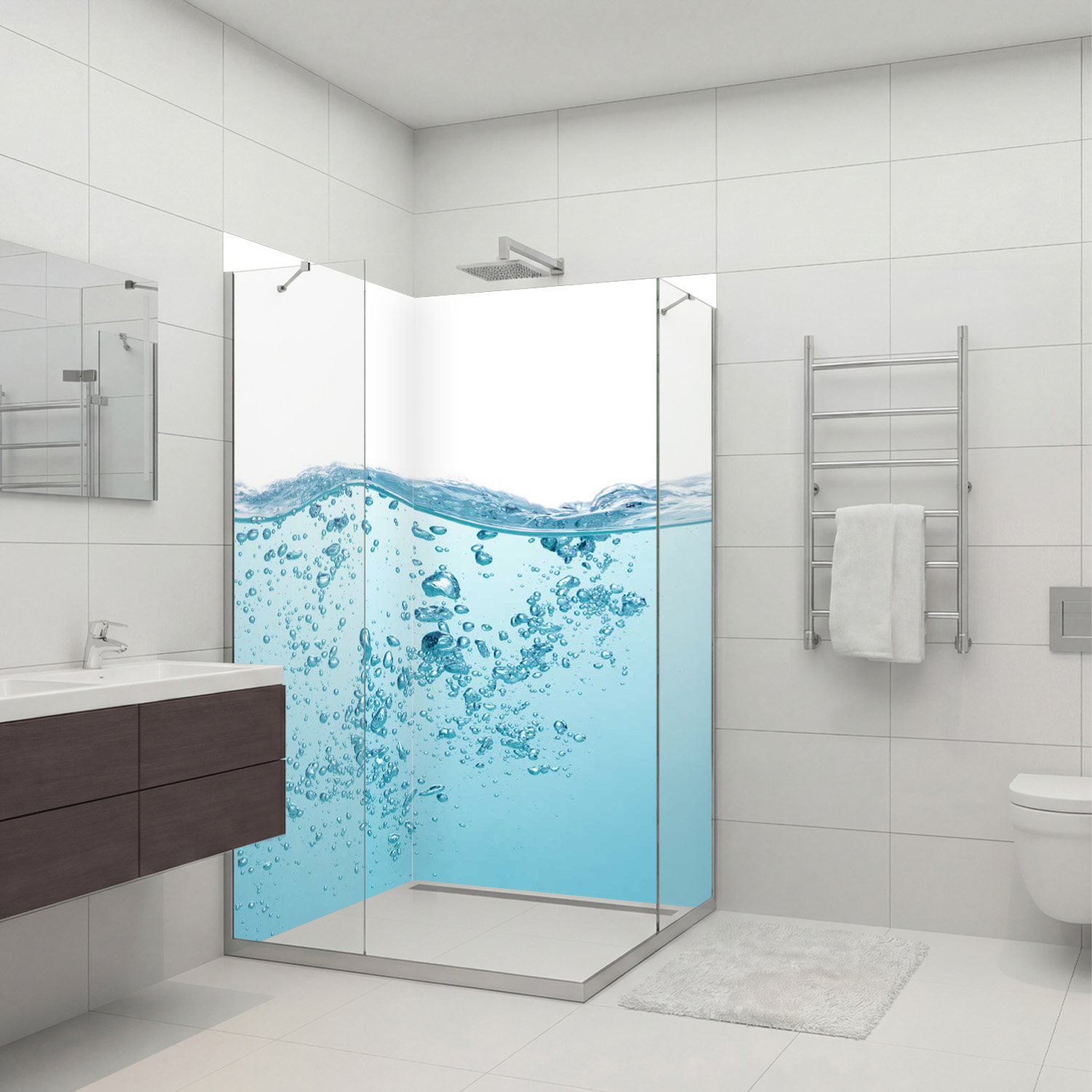 Duschrückwand mit Ozean V7 Motiv, als Badrückwand zum Fliesenersatz
