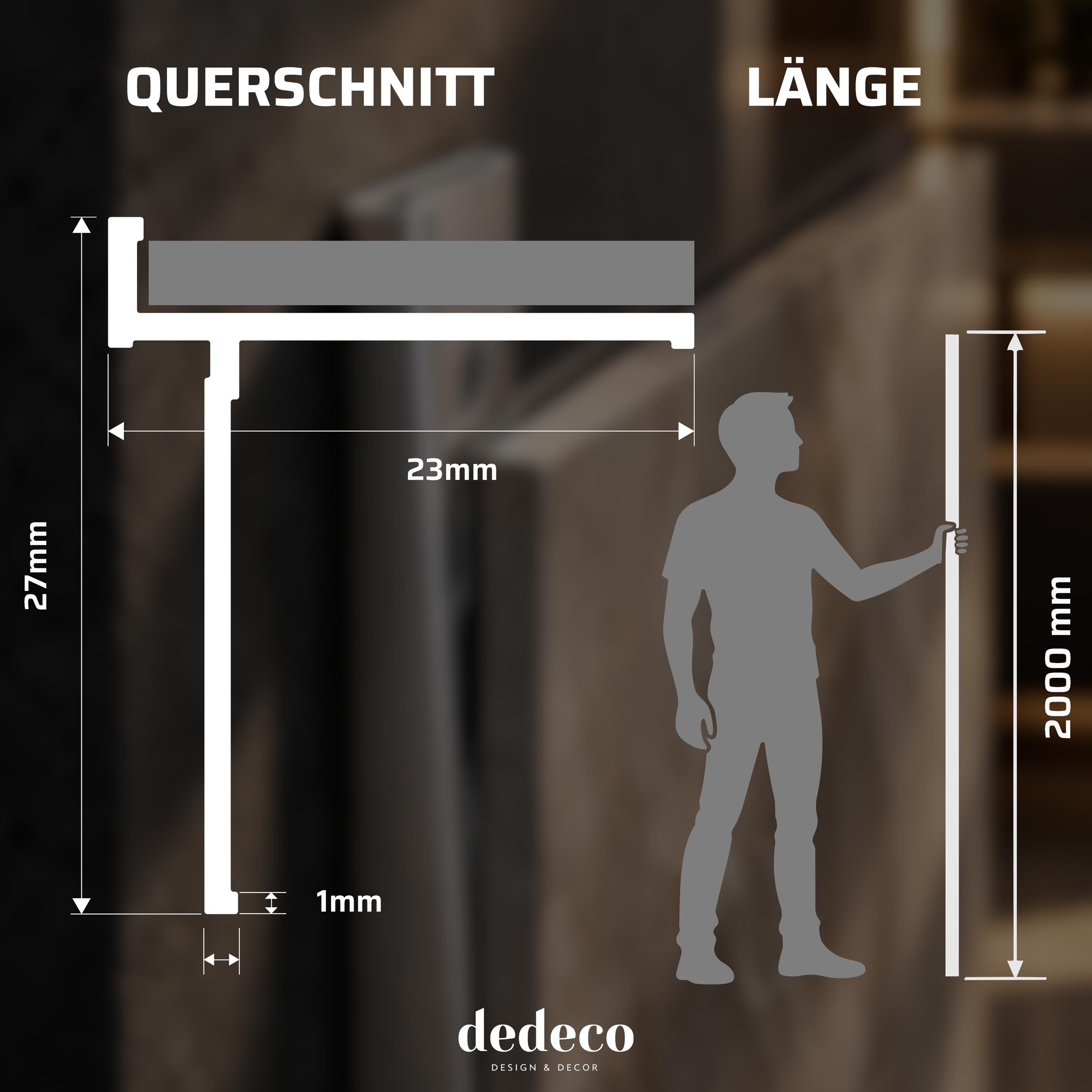 Aluminium Eckprofile: Außen - für 3mm Rückwände