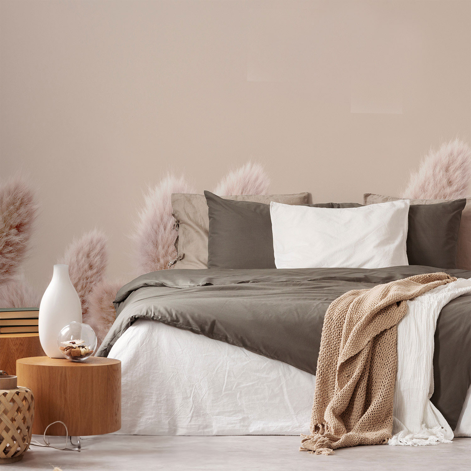 Wandverkleidung für das Schlafzimmer mit Blumen V3 Motiv