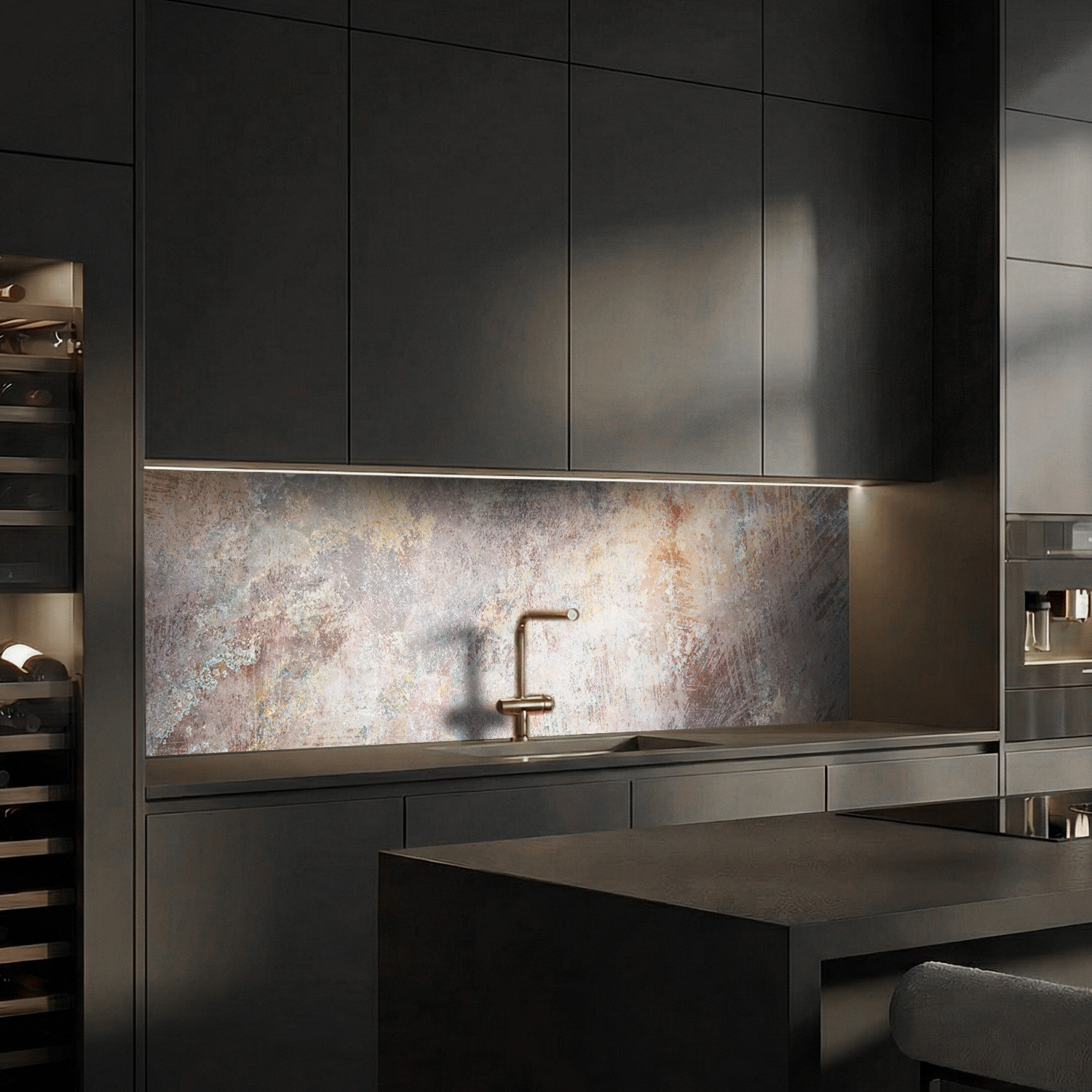 Küchenrückwand mit Rost V2 Motiv als Fliesenersatz und Spritzschutz