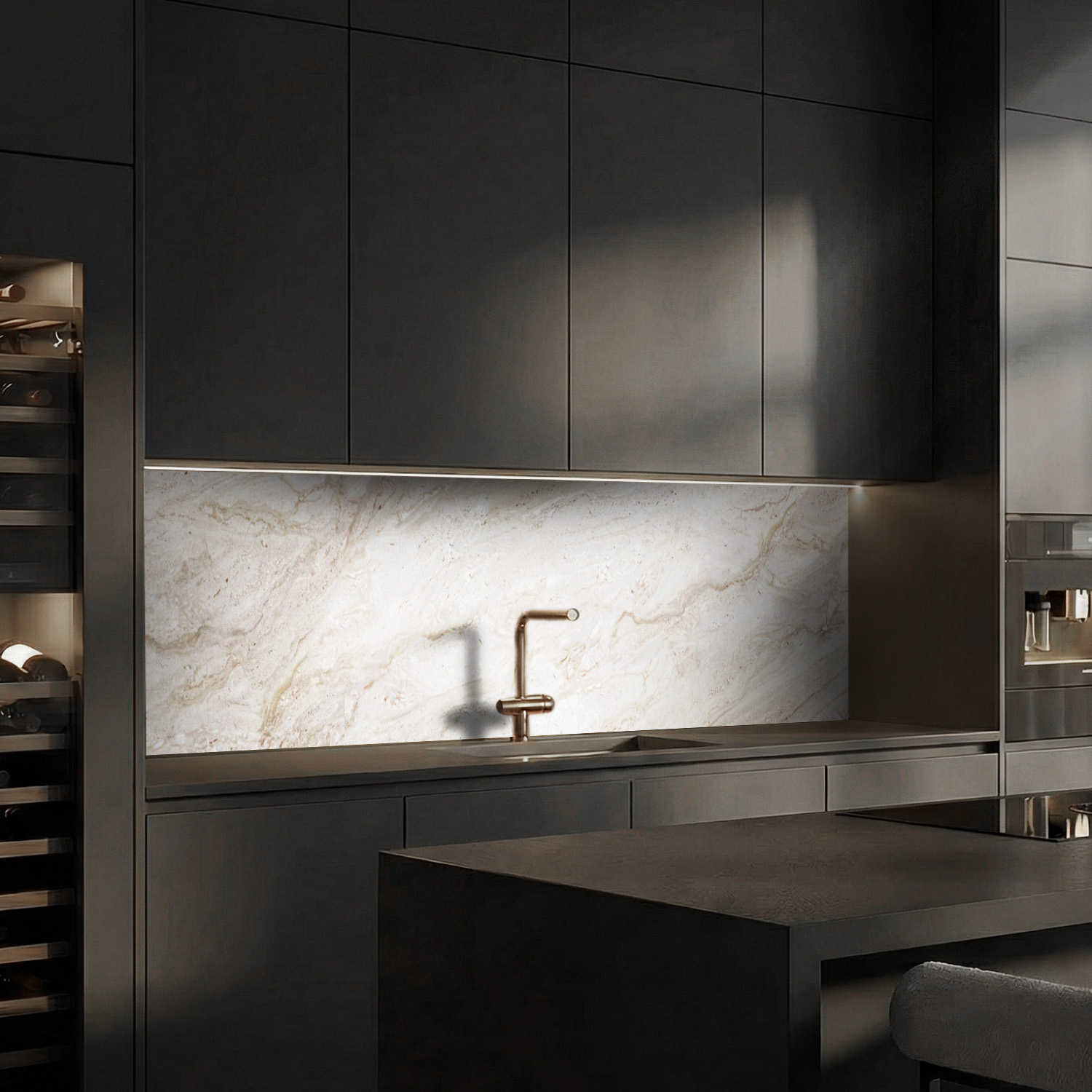 Küchenrückwand mit Marmor V9 Motiv als Fliesenersatz und Spritzschutz