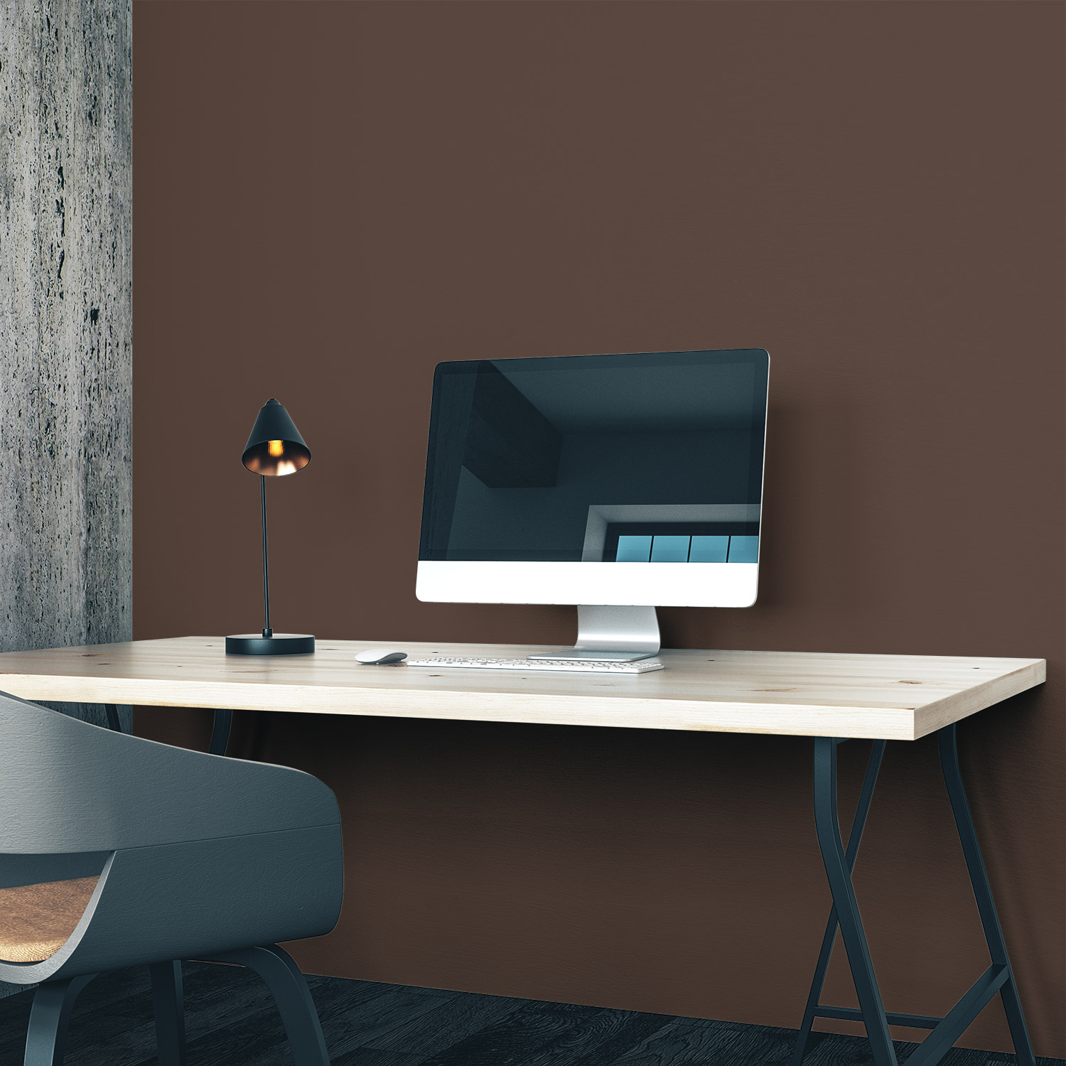 Wandverkleidung für das Büro in Braun Unifarbe