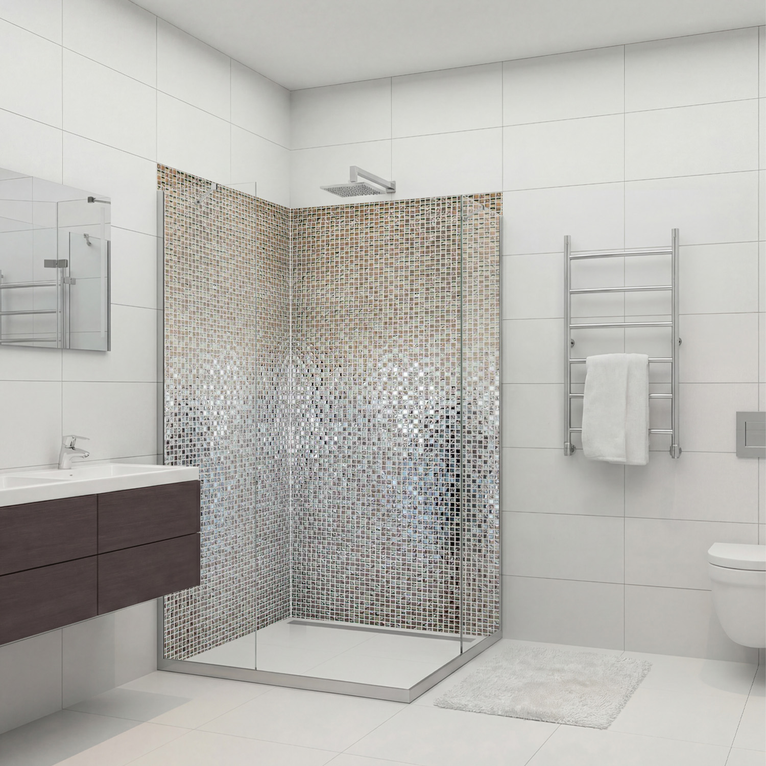 Duschrückwand mit Abstrakt V5 Motiv