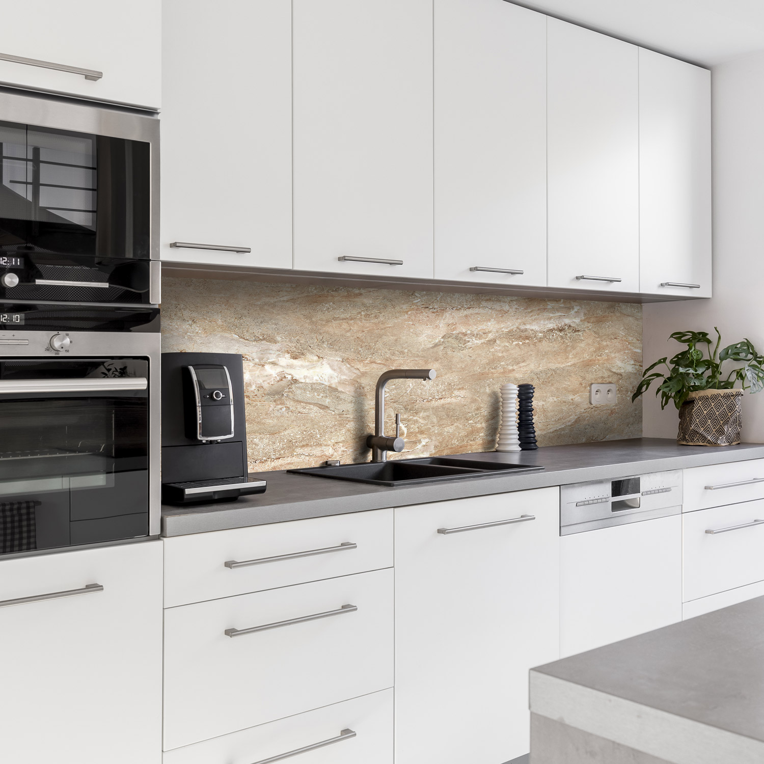 Küchenrückwand mit Marmor V3 Motiv als Fliesenersatz und Spritzschutz
