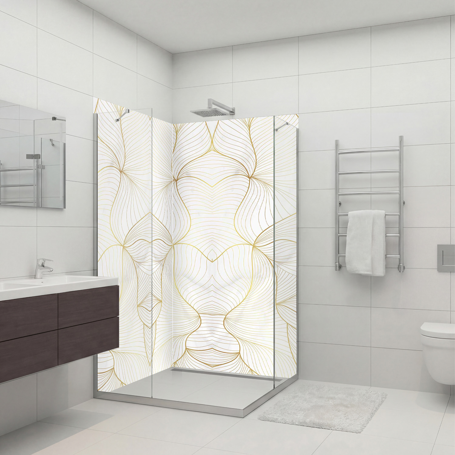 Duschrückwand mit Abstrakt V2 Motiv