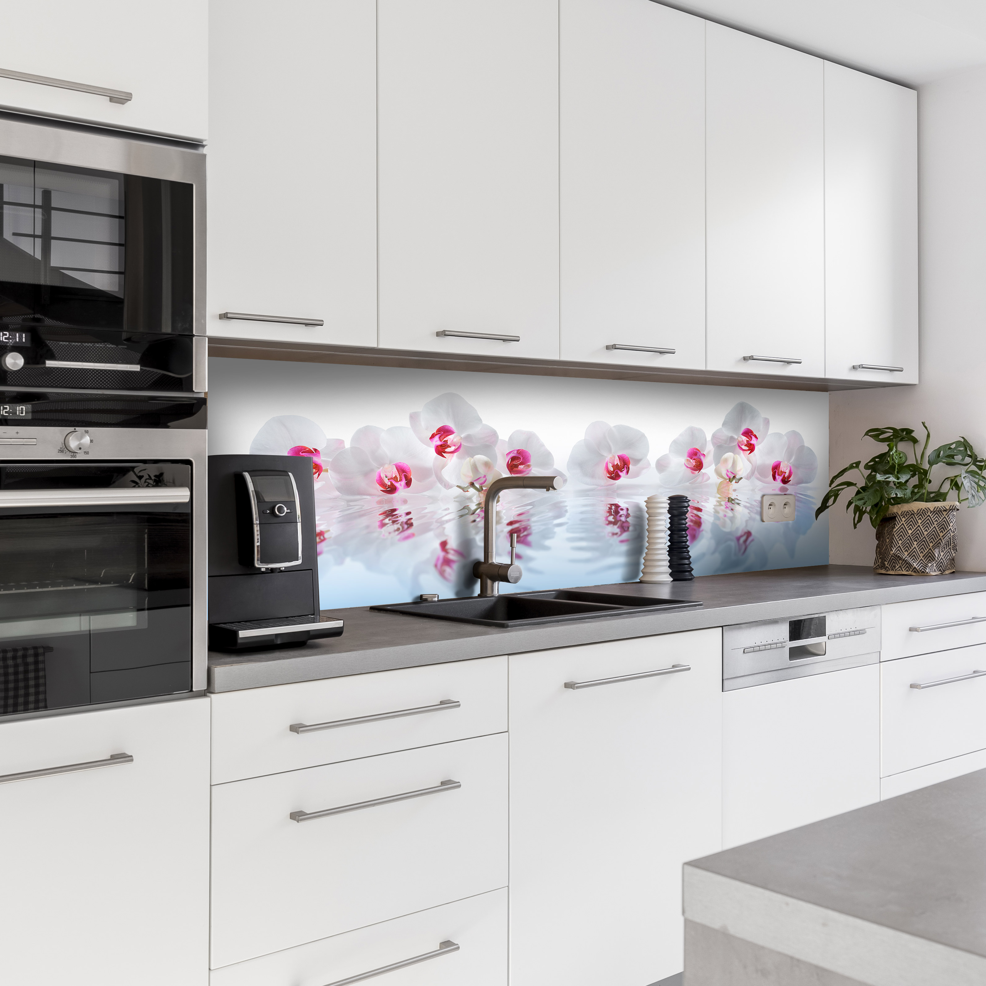 Küchenrückwand mit Blumen V1 Motiv als Fliesenersatz und Spritzschutz Küchenrückwand mit Blumen V1 Motiv als Fliesenersatz und Spritzschutz