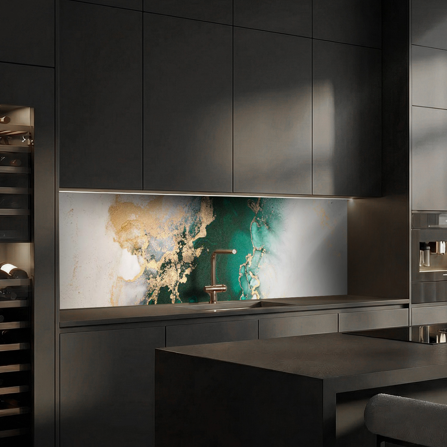 Küchenrückwand mit Marmor V15 Motiv als Fliesenersatz und Spritzschutz